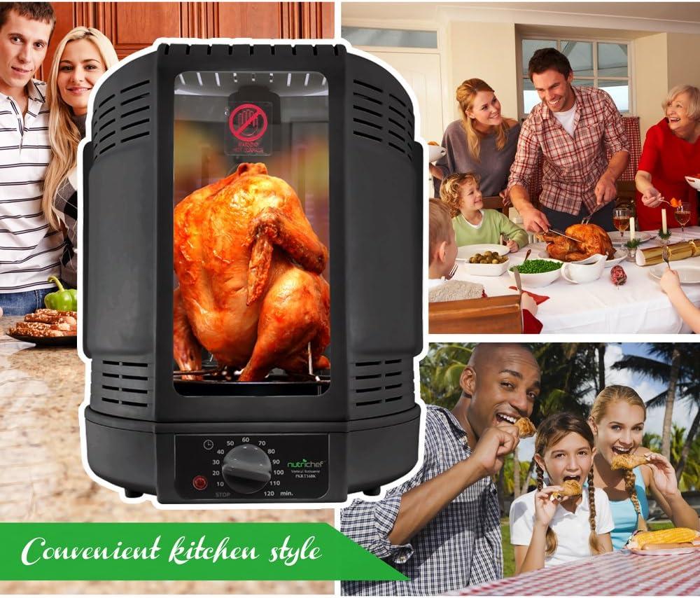 Vertical Countertop Rotisserie Rotating Oven (Black)