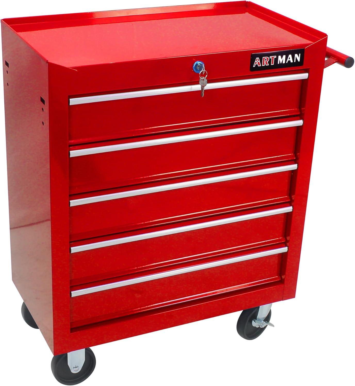 Yesurprise 12.99'' W 5 -Drawer Steel Job Site Storage with Wheels