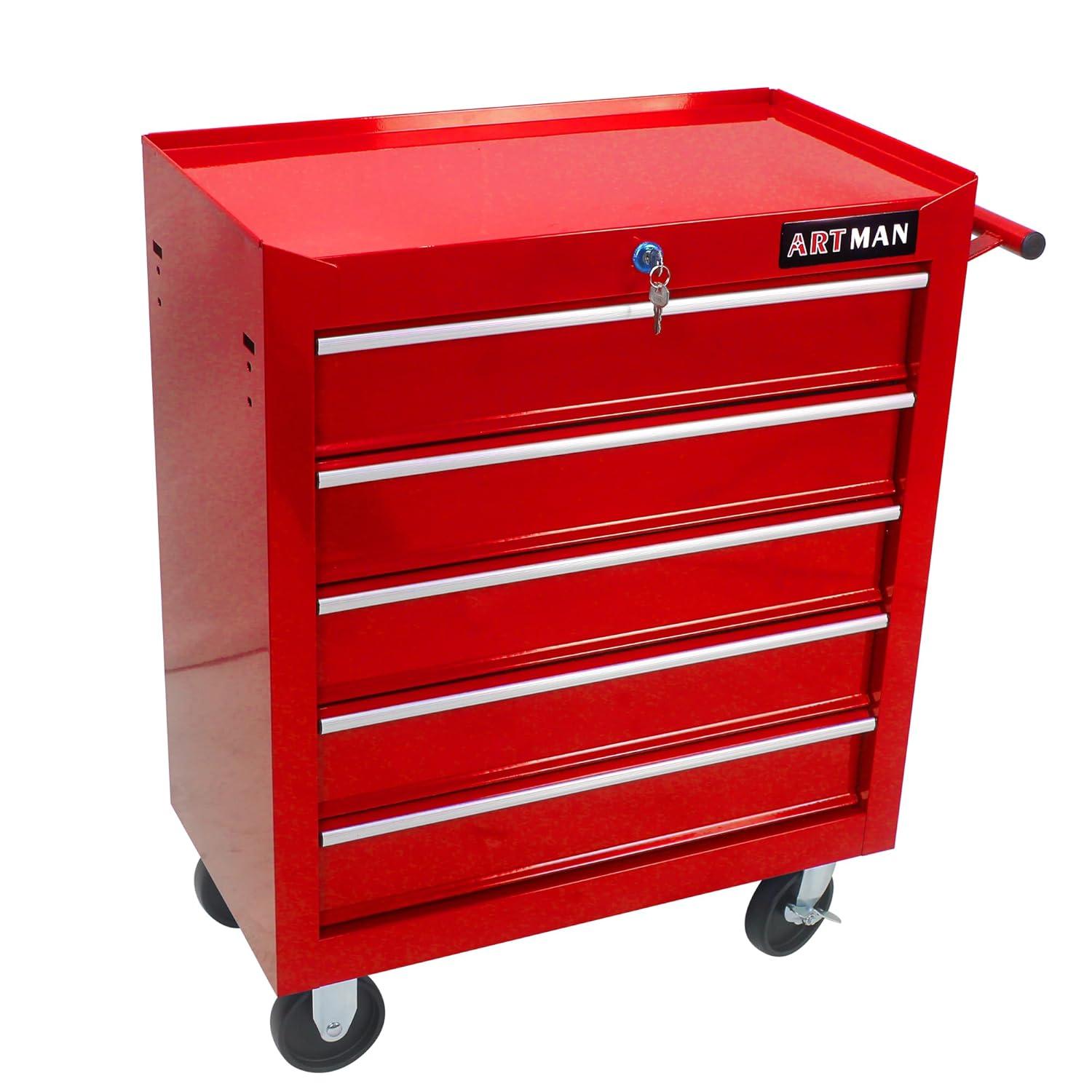 Yesurprise 12.99'' W 5 -Drawer Steel Job Site Storage with Wheels