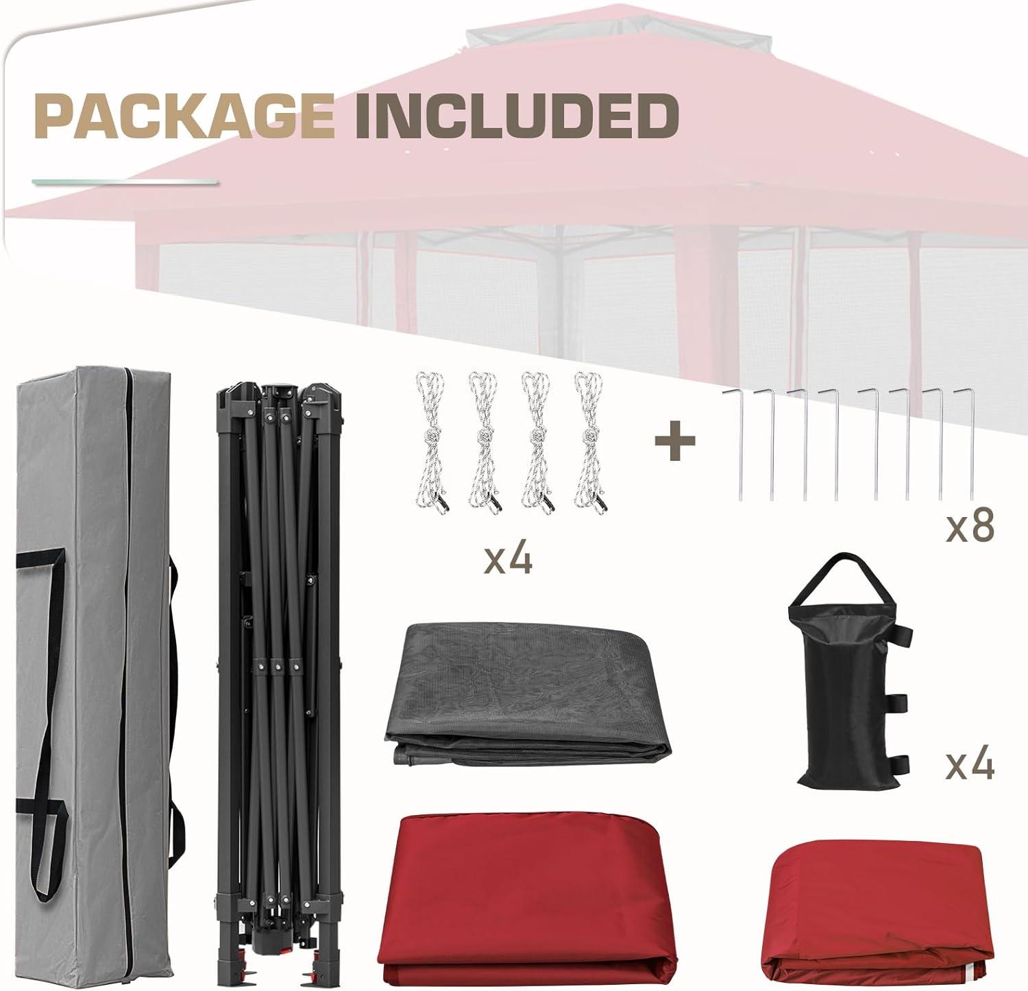 EAGLE PEAK Pop up Patio Gazebo 13 Ft. W x 13 Ft. D Metal Patio