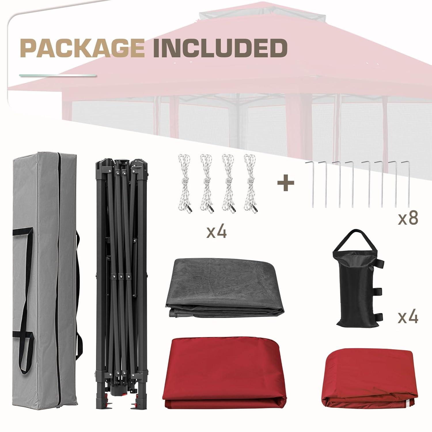 EAGLE PEAK Pop up Patio Gazebo 13 Ft. W x 13 Ft. D Metal Patio