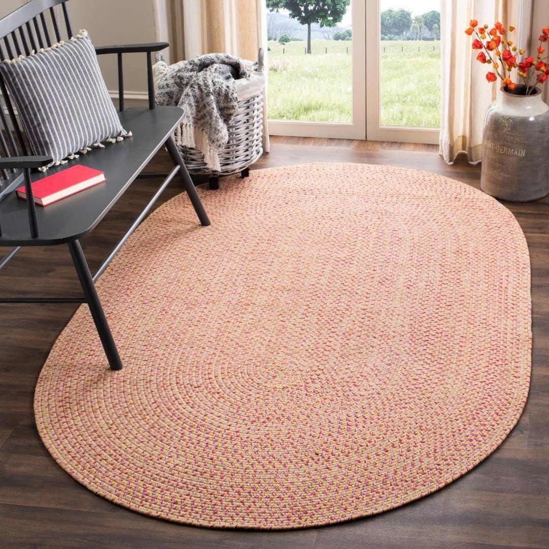 Braided BRD164 Hand Woven Area Rug - Multi - 3'x5' Oval - Safavieh.