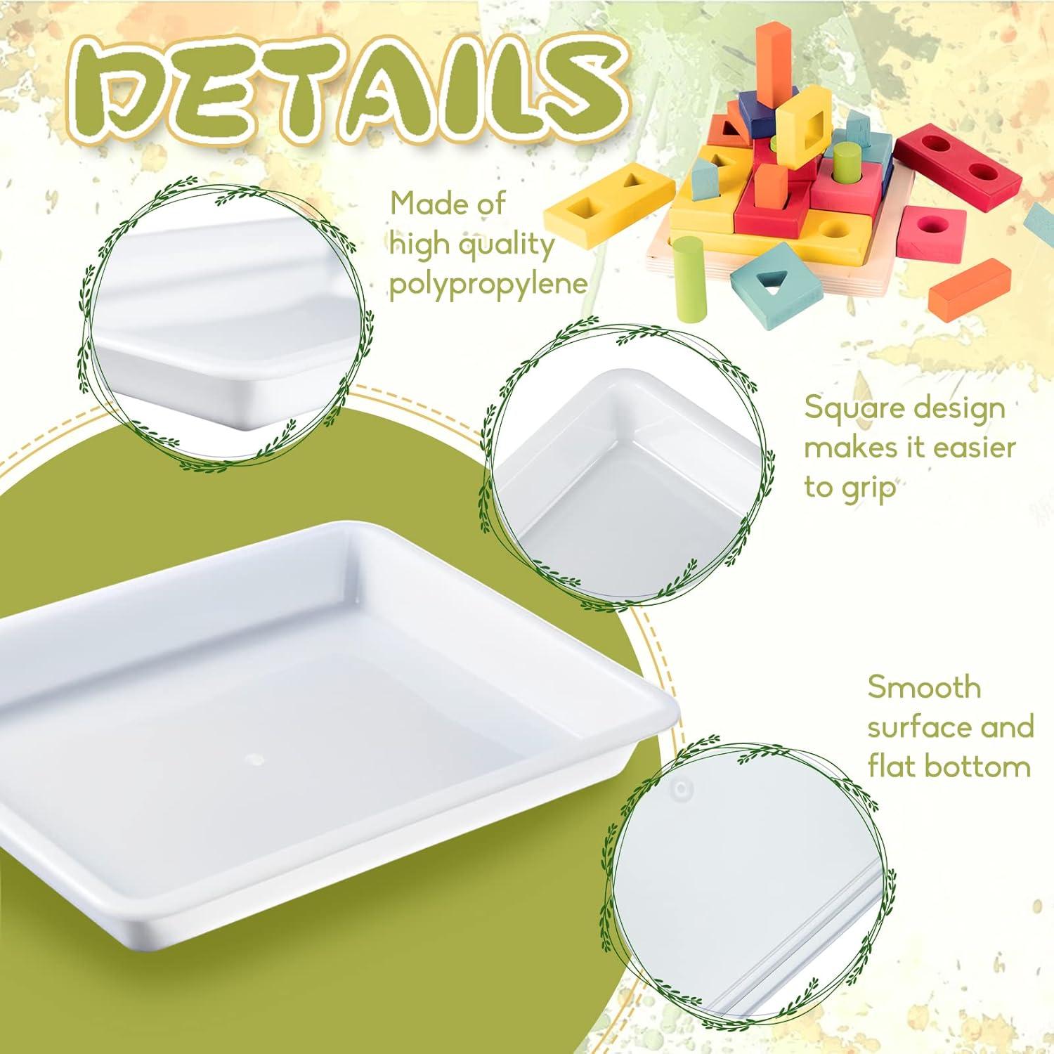 White Plastic Art and Craft Organizer Trays, 10 Pack