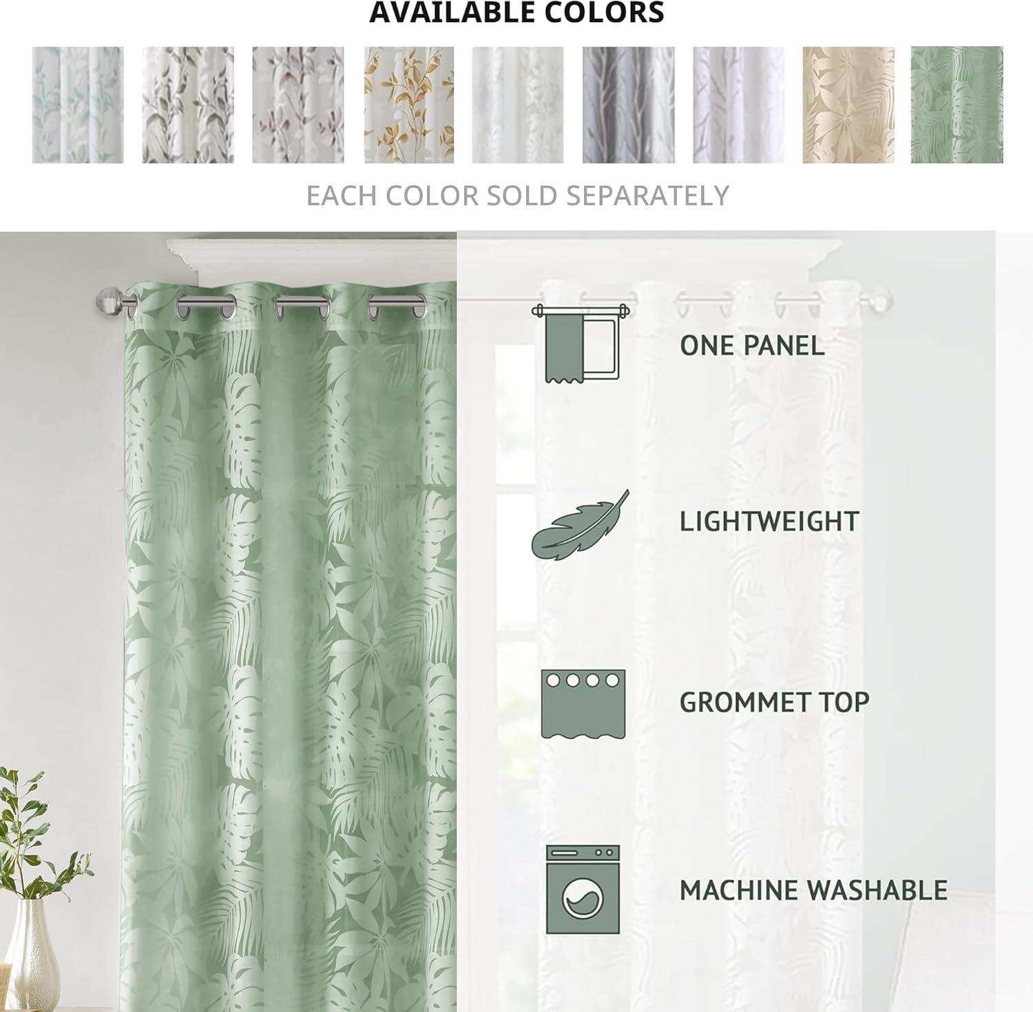 Madison Park Leilani Palm Leaf Burnout Window Sheer