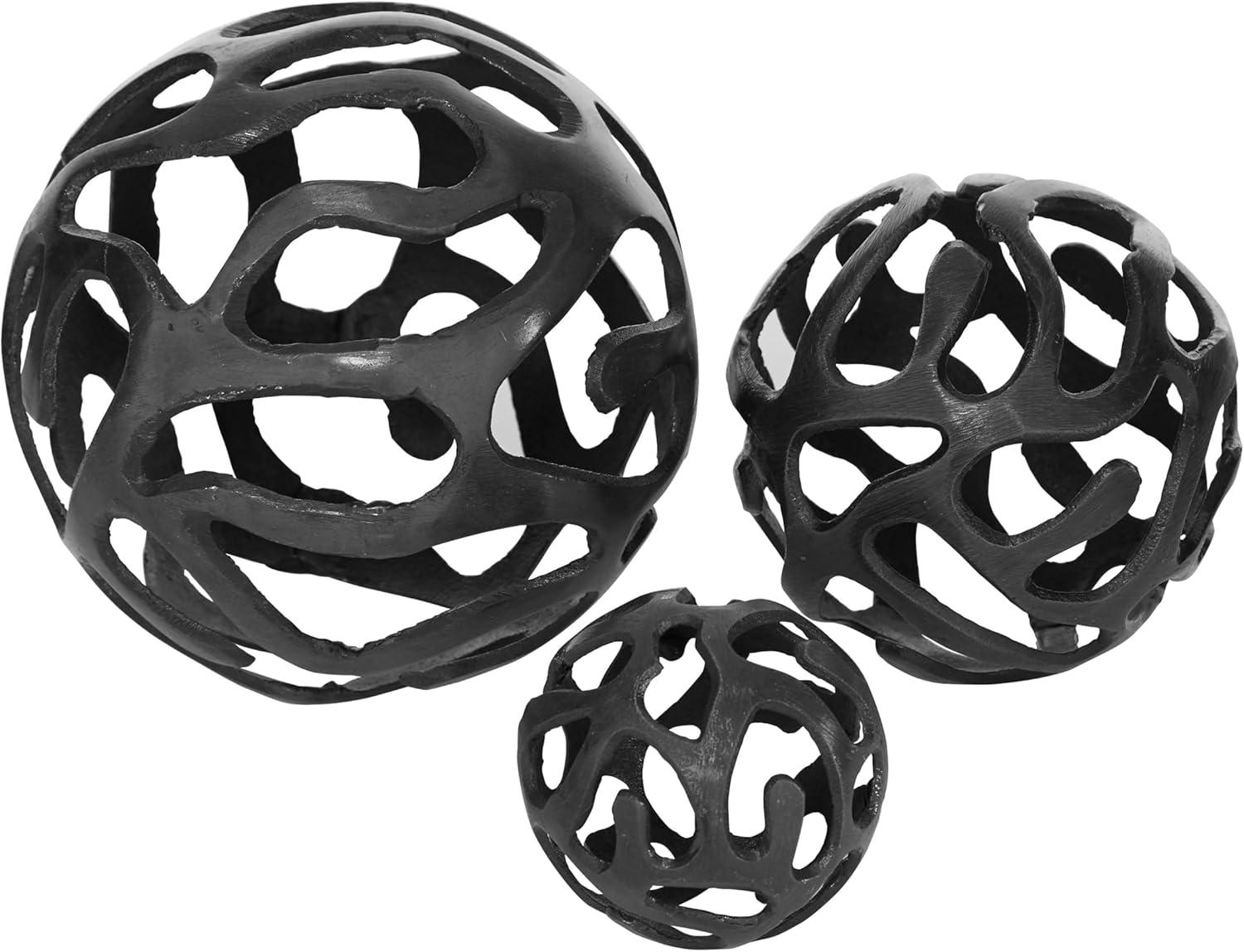 Set of 3 Decorative Aluminum Balls - Olivia & May