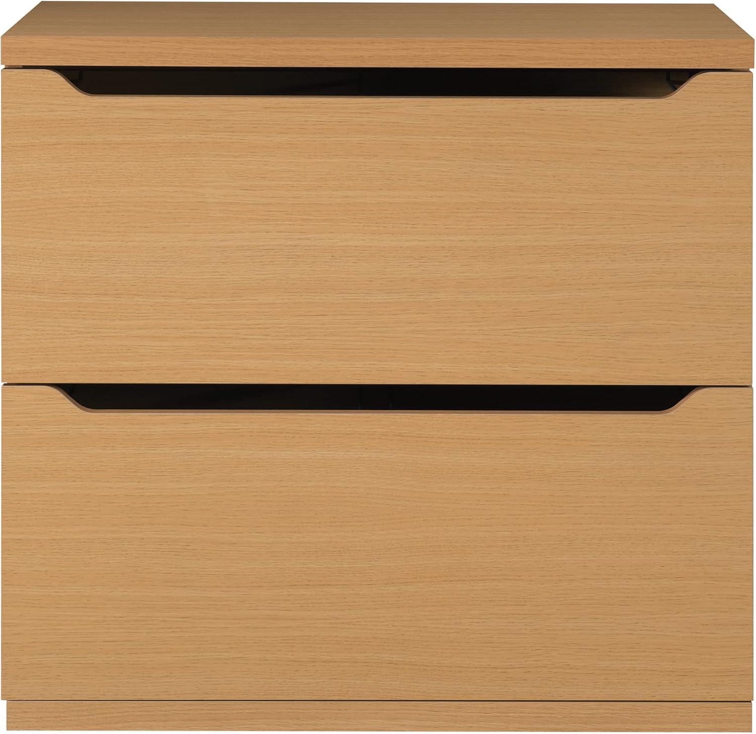 Denmark 2-Drawer Engineered Wood Lateral File with Lockdowel  in Natural Finish