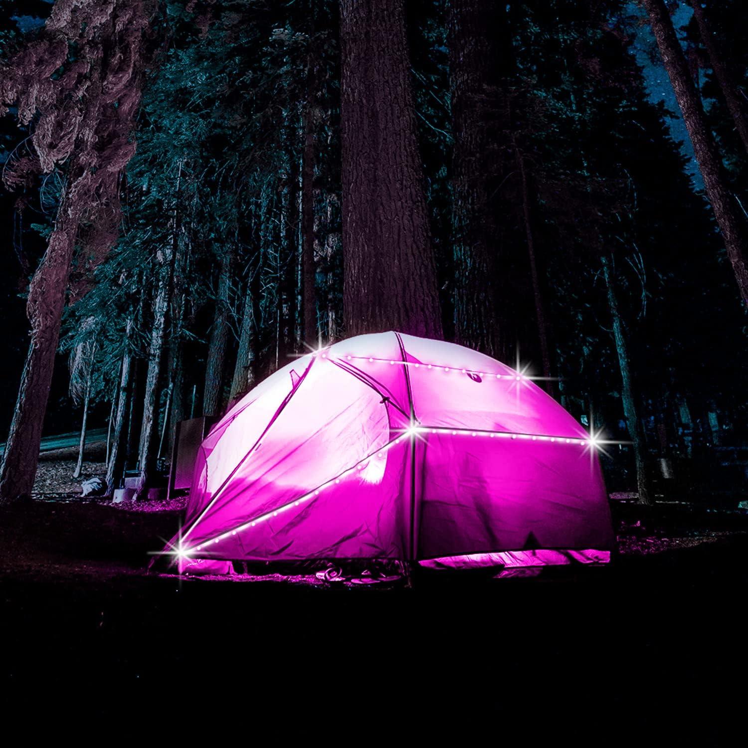 Battery Powered Led Strip Lights 13ft, 2x6.5ft USB/Battery Operated RGB LED Lights Birthday Christmas Gift with Remote for TV Backlight, Bedroom, Camping