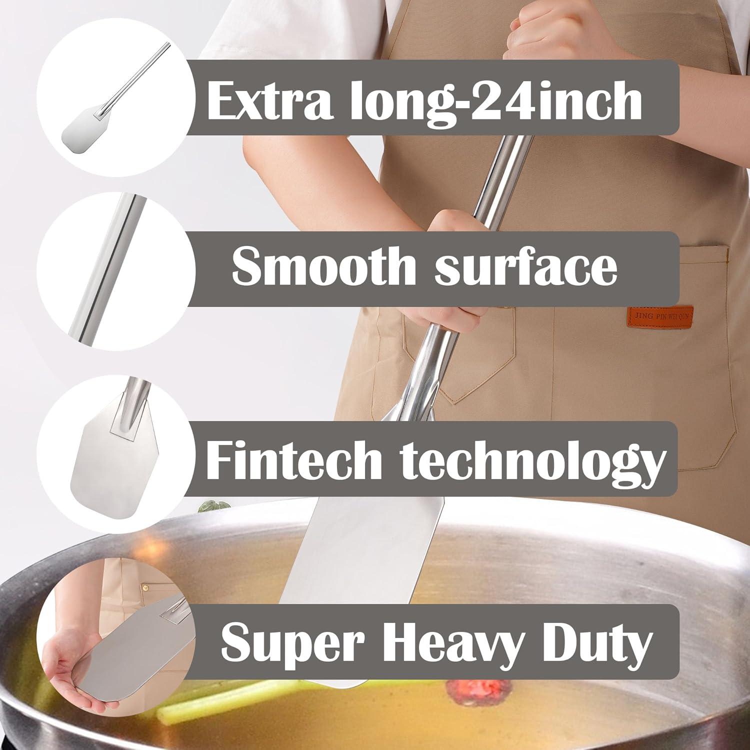 Vivicreate 24 Inch Stainless Steel Crawfish Paddle Mixing Paddle for Seafood Boil Heavy Duty Cooking Stirring Paddle with Smooth Weldless Surface for Crawfish Jam Brew Paleta de Mezcla