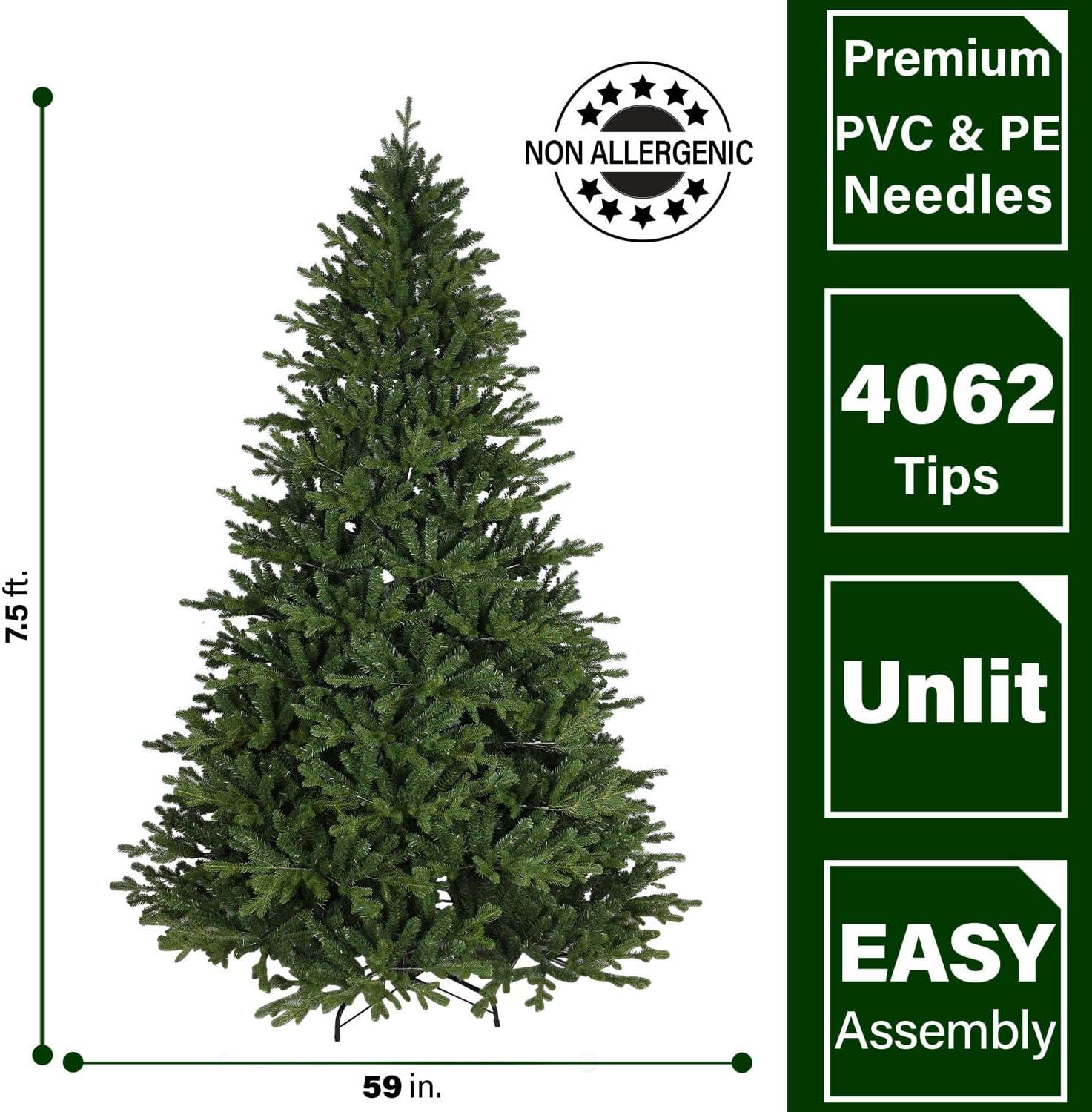 Fraser Hill Farm Unlit Traditional Oregon Pine Artificial Christmas Tree