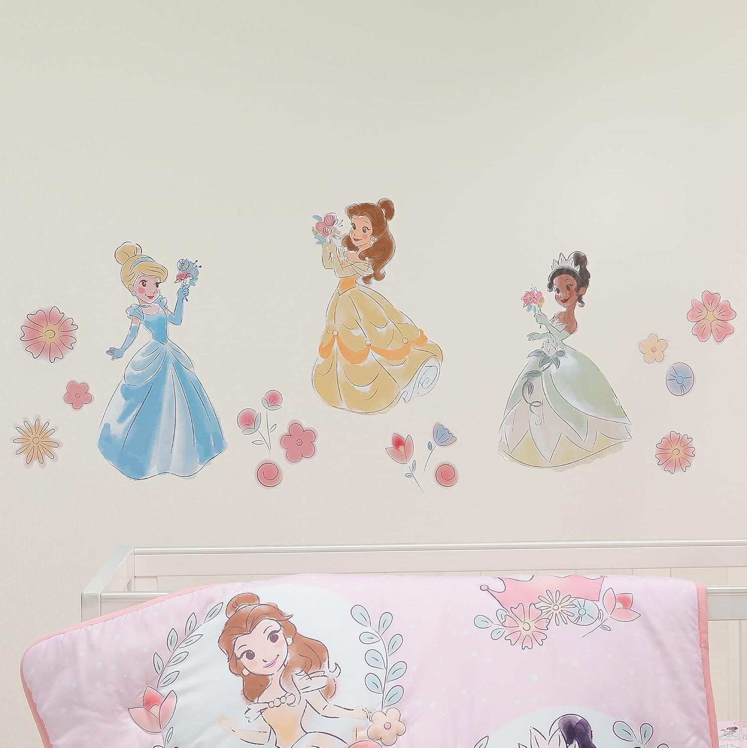 Lambs & Ivy Disney Princesses Wall Decals/Stickers - Belle/Tiana/Cinderella
