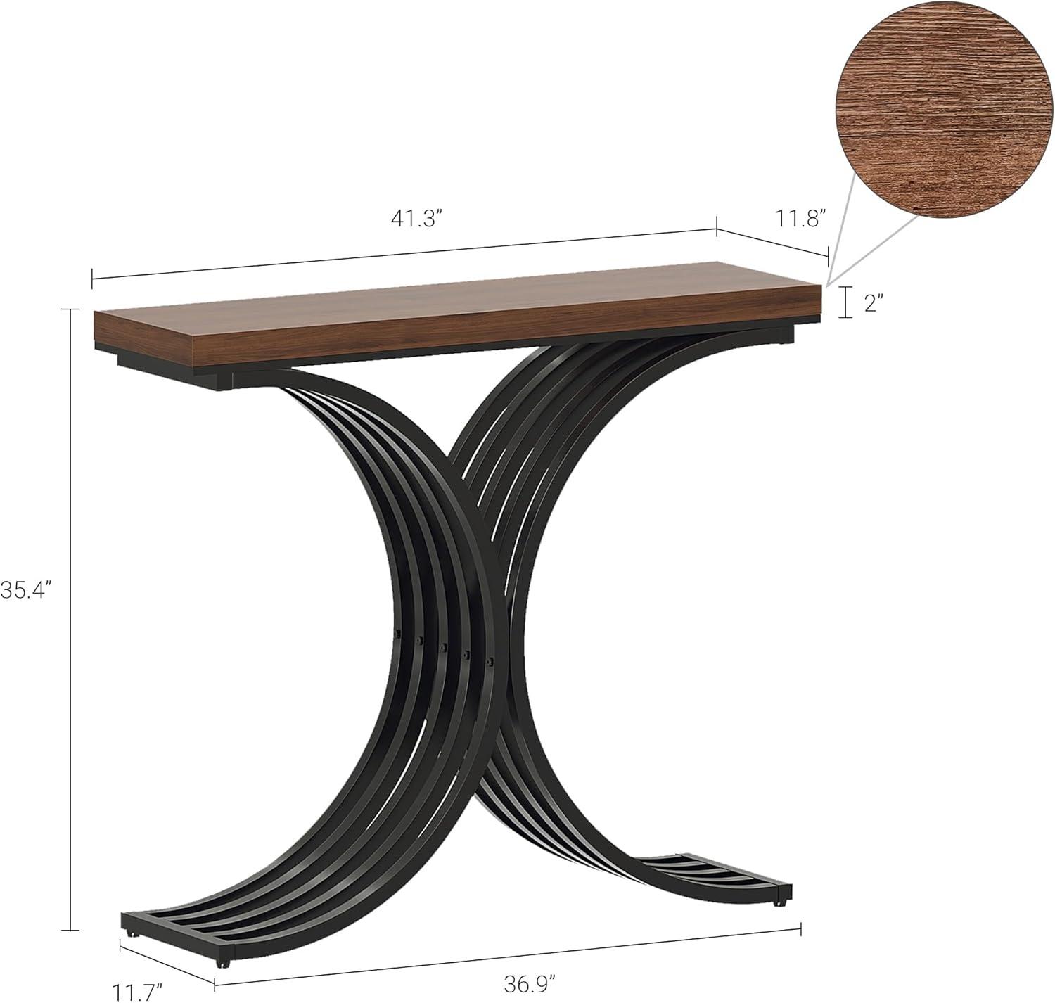 Console Table - Entryway Table for Living Room, Modern Sofa Accent Table with White Faux Marble Top