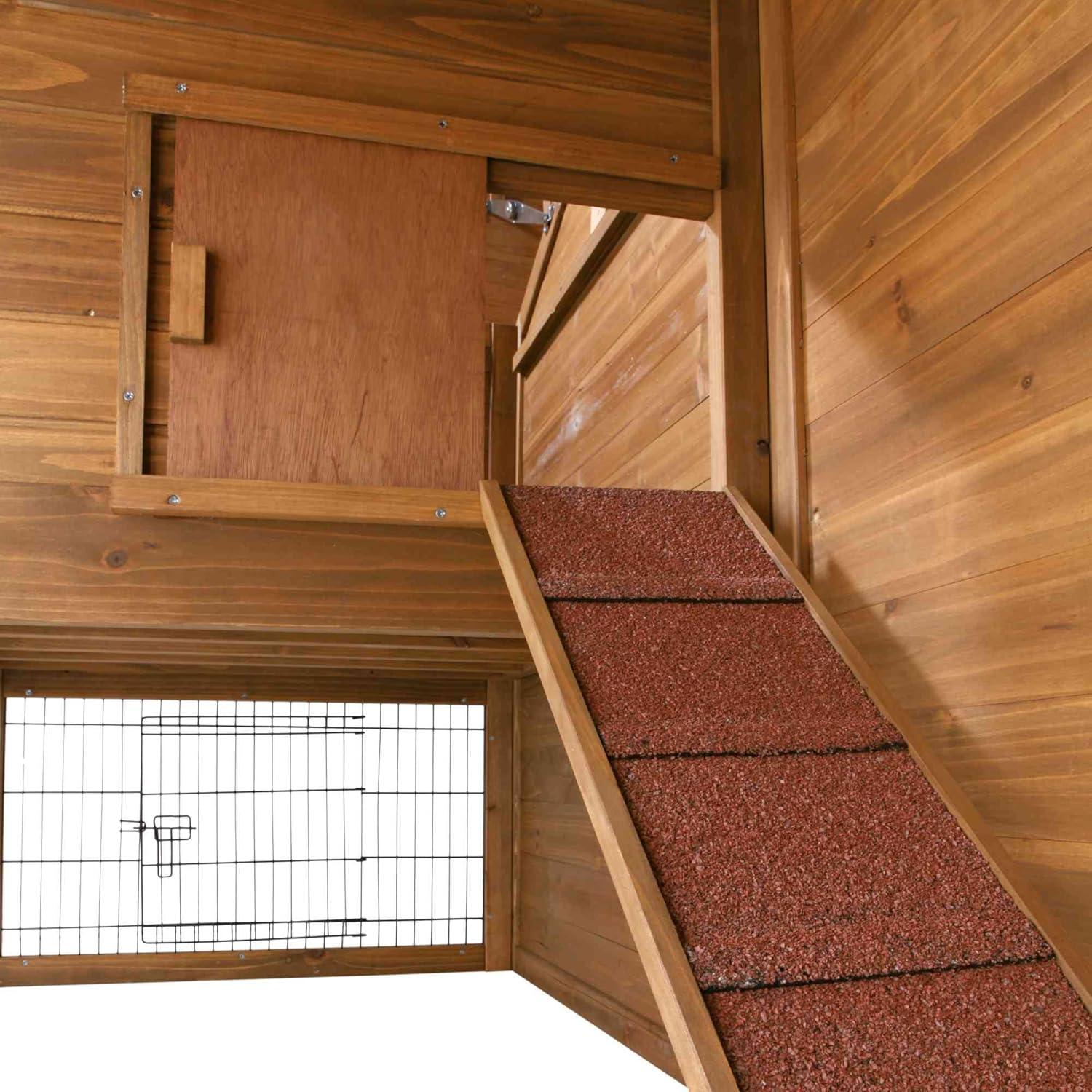 TRIXIE TRIXIE 2-Story Cabin Rabbit Hutch with Run, Ramp, Attic Storage, for Rabbits or Guinea Pigs