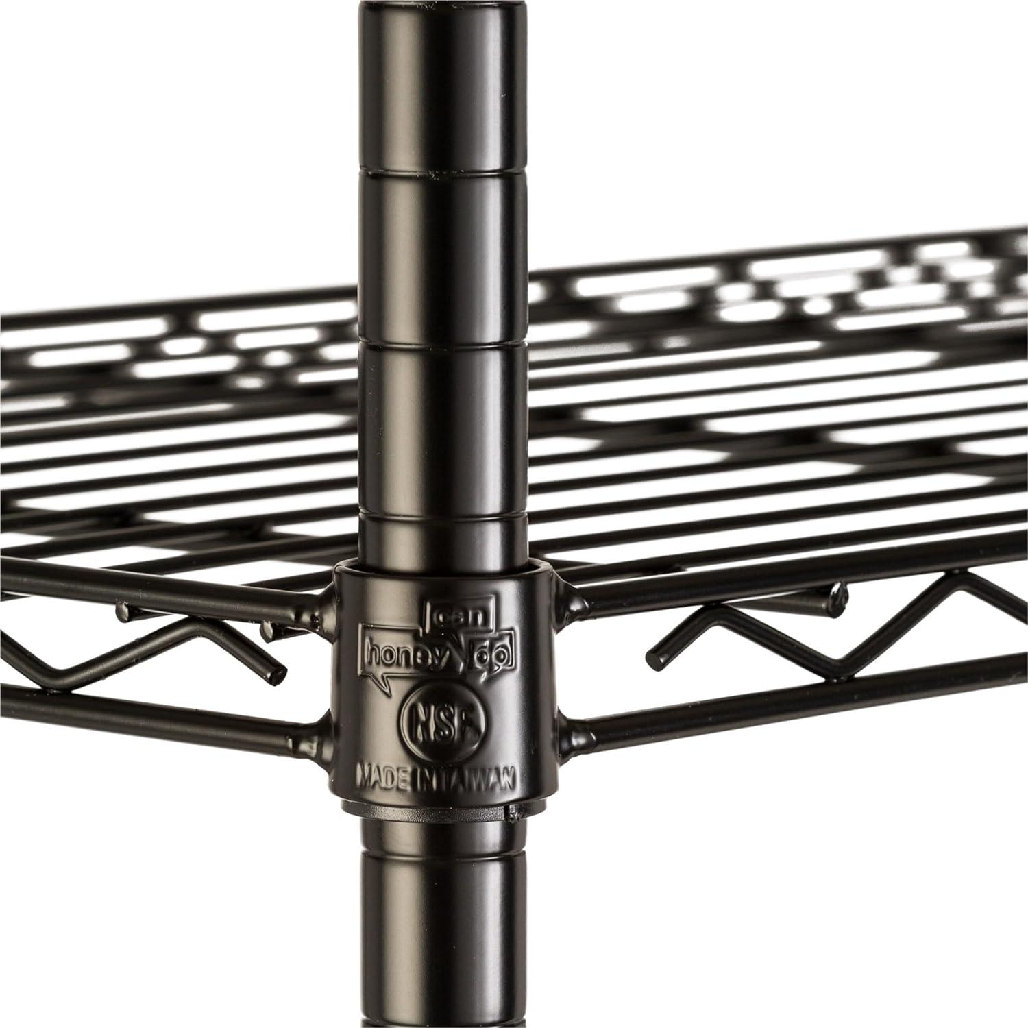 Honey-Can-Do 5-Shelf Steel Adjustable Storage Shelves, Black, Holds up to 350 lb per Shelf