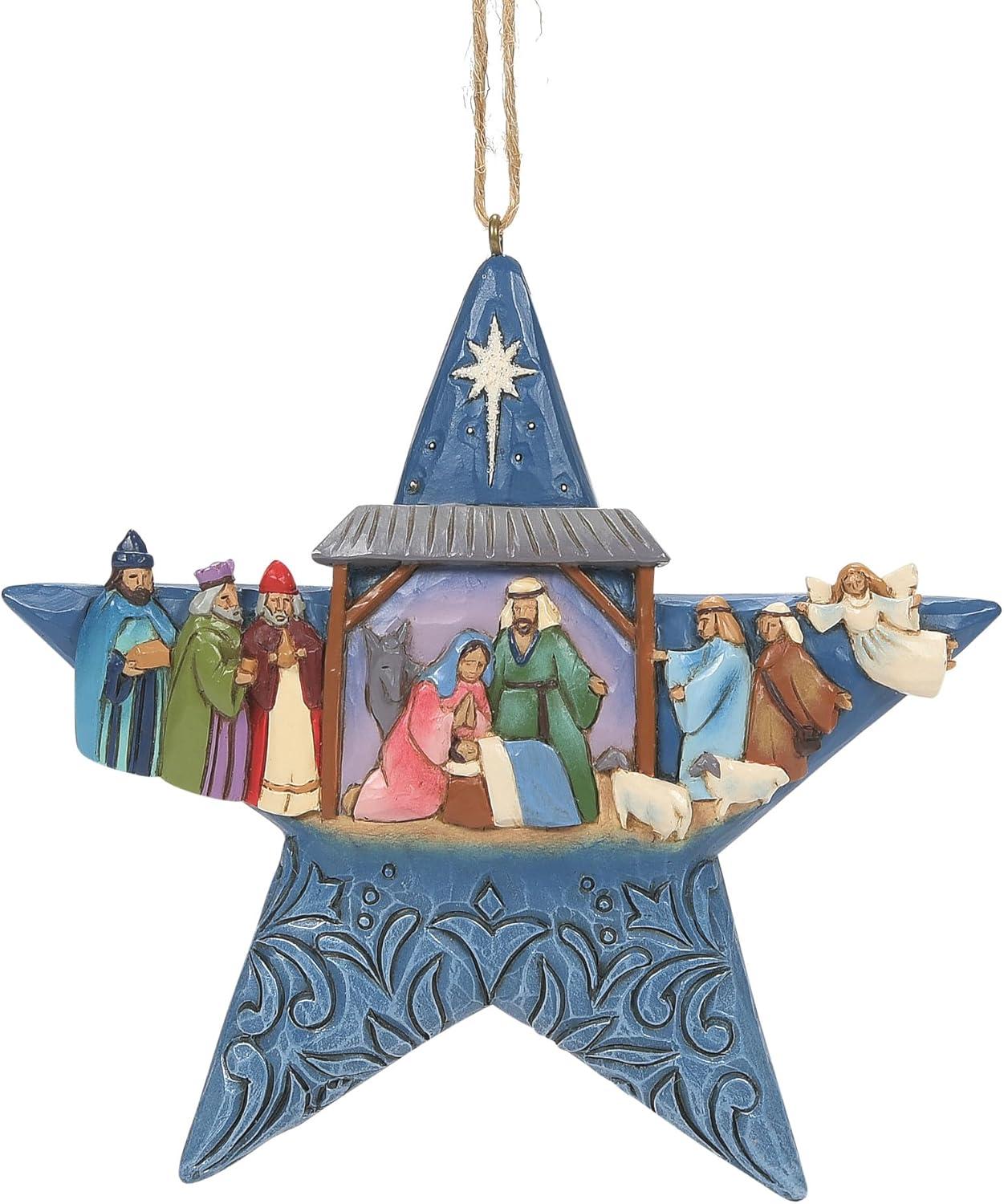 Jim Shore 4.5 Inch Nativity Star Ornament. Heartwood Creek Tree Ornaments