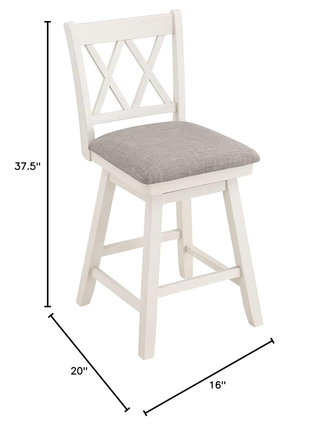 24" Brookline Xx Back Swivel Counter Height Barstool Antique Cream/White - Home 2 Office