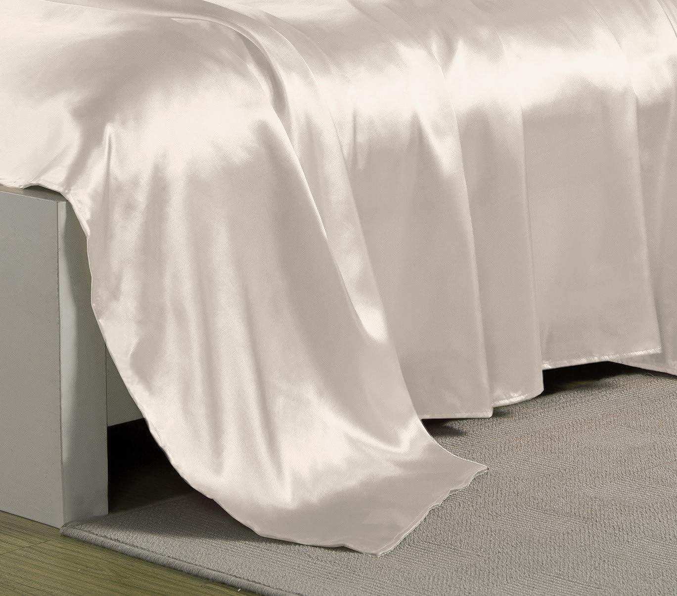 Queen Satin Sheet Set Ivory - Belles & Whistles