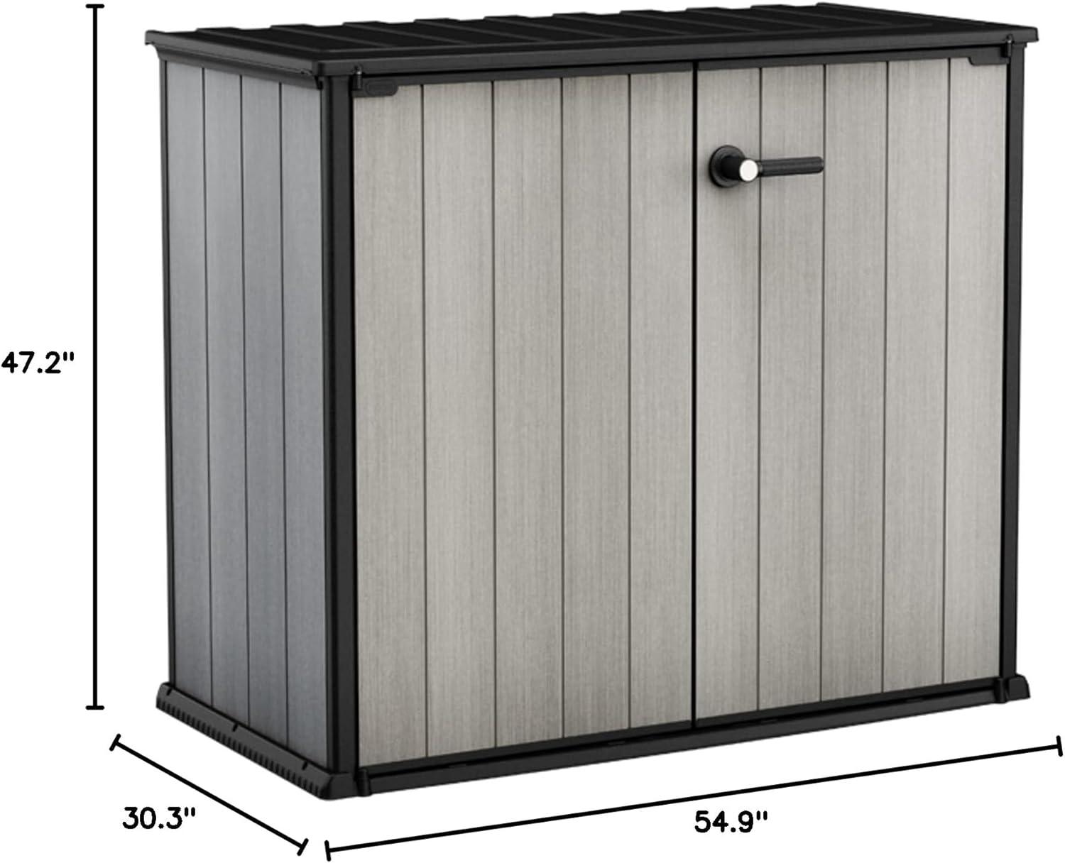 Gray Resin Outdoor Storage Shed with Paintable Walls