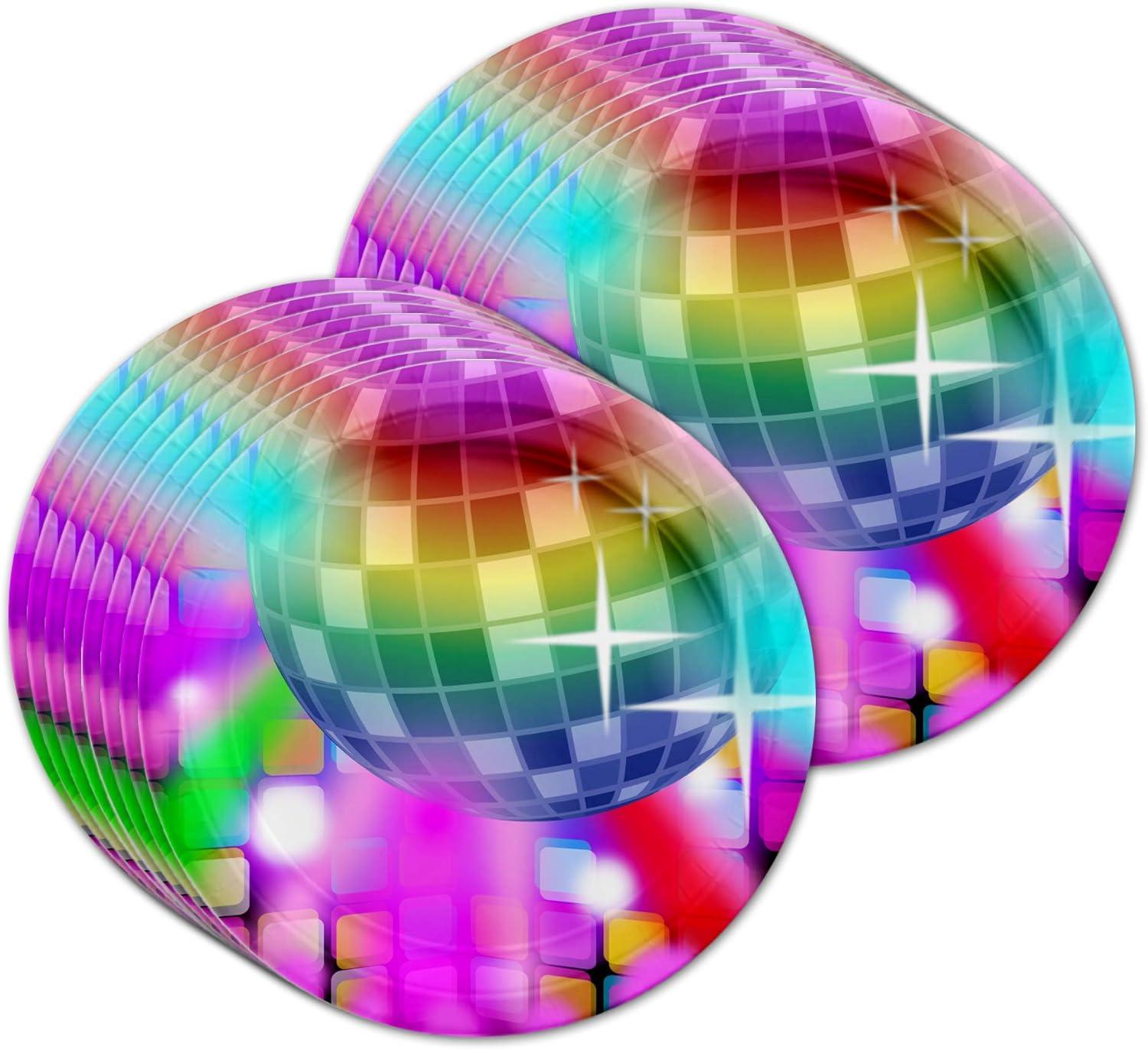 Disco Birthday Party Supplies Set Plates Napkins Cups Tableware Kit for 16