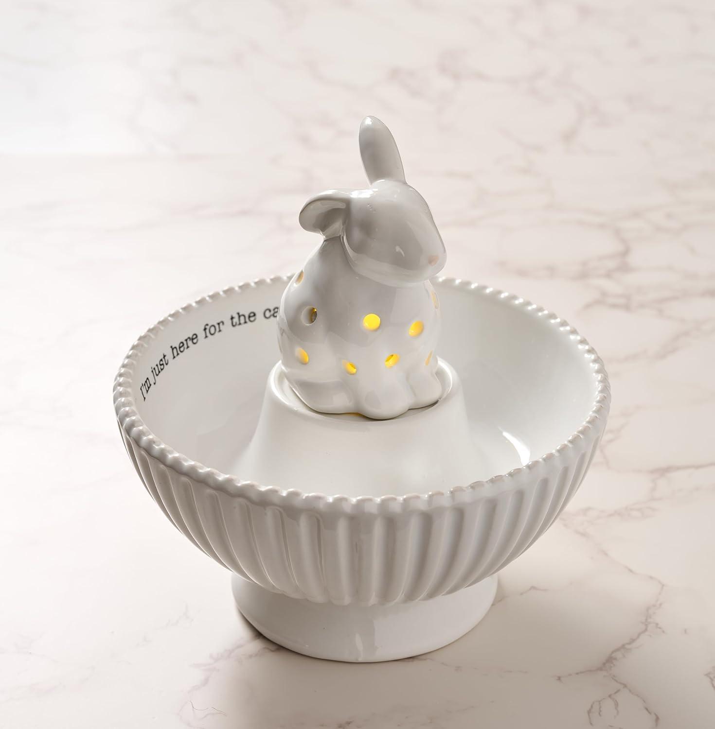 Mud Pie Circa Candy Bowl, 3 1/2" x 6 3/4" dia, WHITE