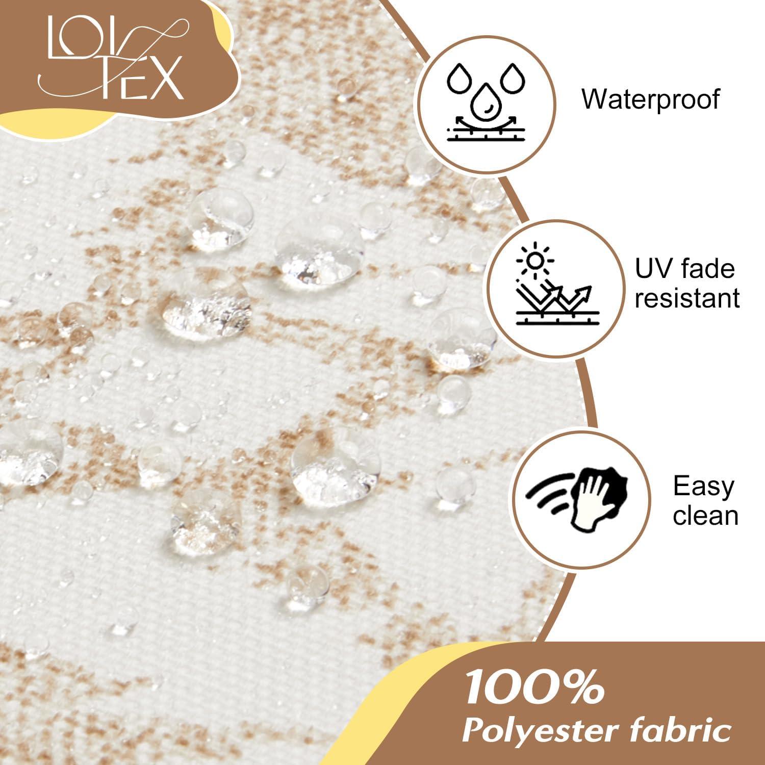 LOVTEX Outdoor Chair Cushions Set of 4, Waterproof Patio Chair Cushions with Ties, 18.5 x 16 x 3 inch, Khaki