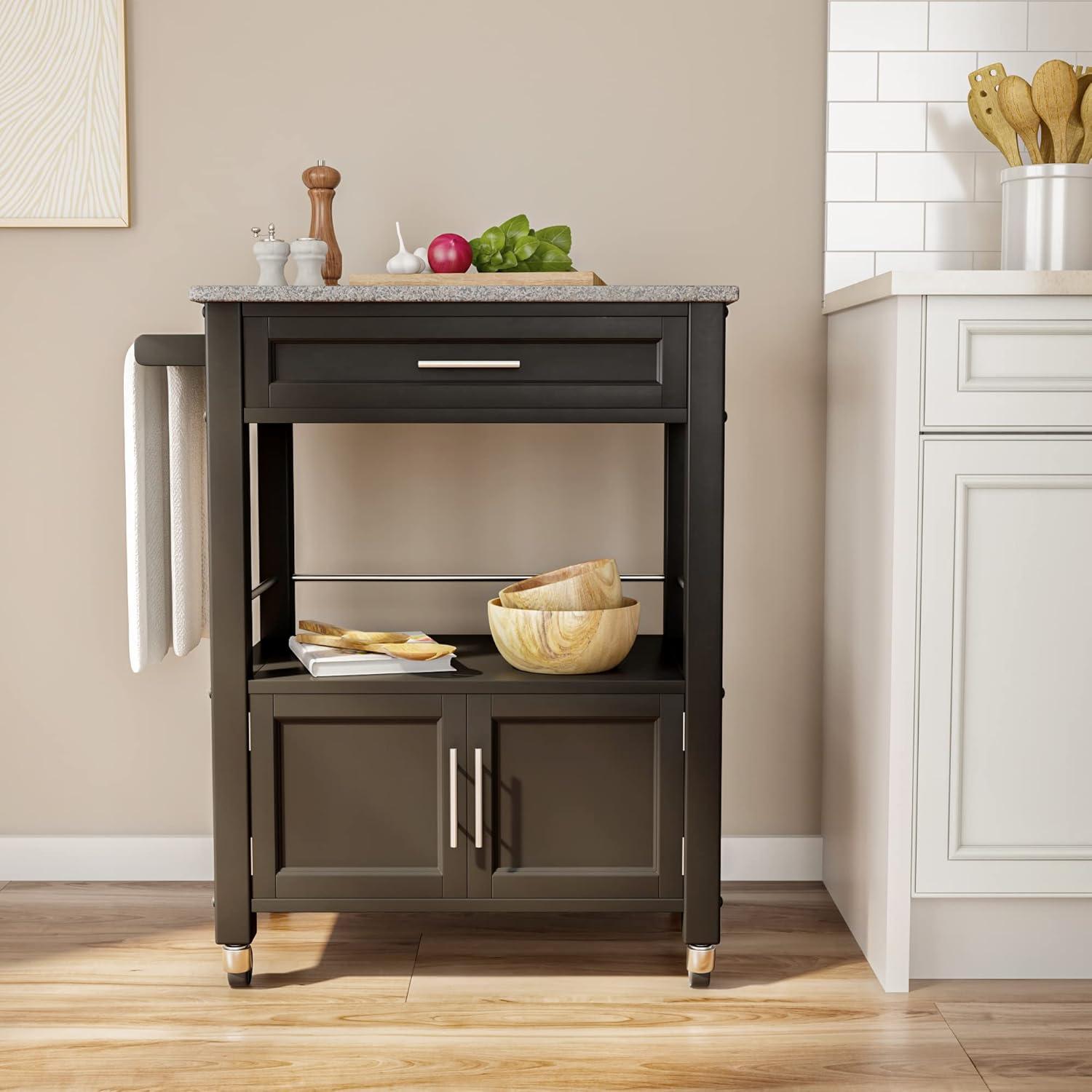 Cameron Kitchen Cart with Granite Top - Linon