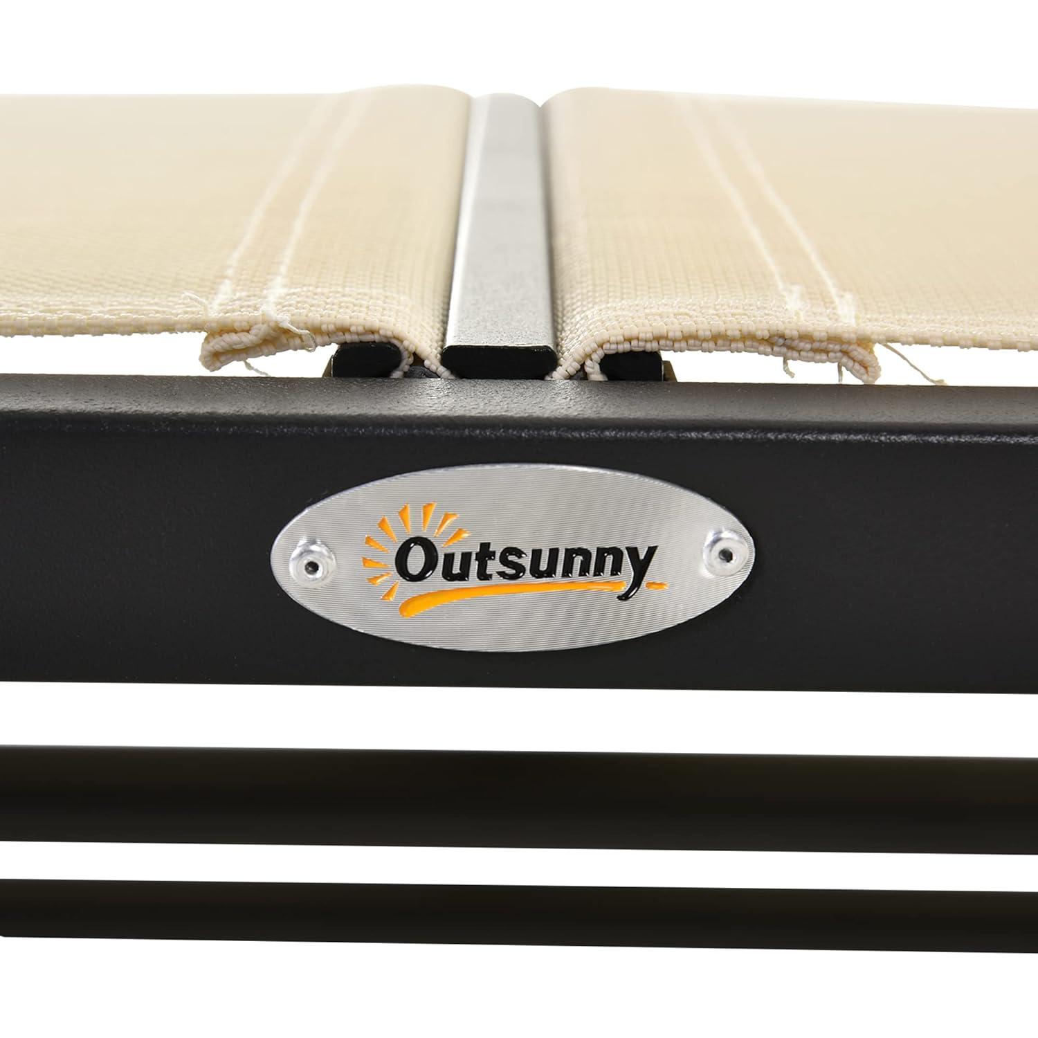 Outsunny 2-Person Outdoor Glider Bench, Patio Double Swing Rocking Chair Loveseat w/Powder Coated Steel Frame for Backyard Garden Porch, Gray