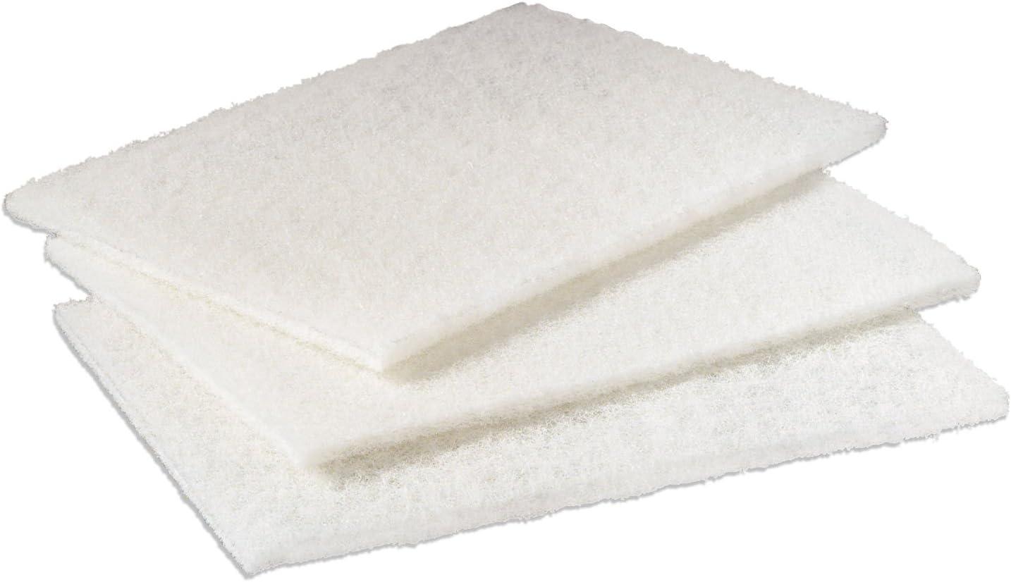 White Non-Scratch Light Duty Cleansing Pads, 6" x 9"