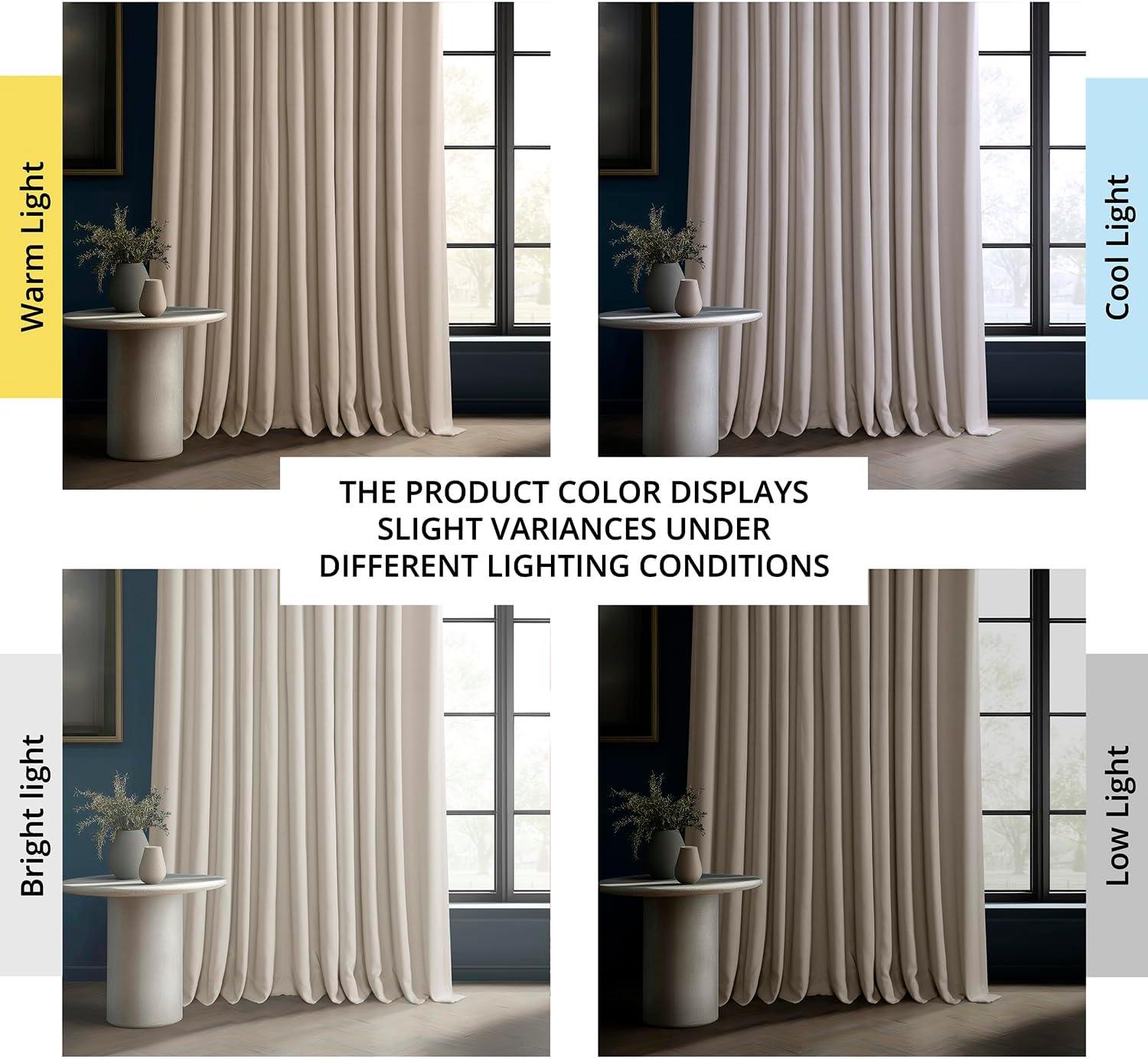 Birch Faux Linen Extra Wide Room Darkening Curtain (1 Panel), Birch, 100W X 120L