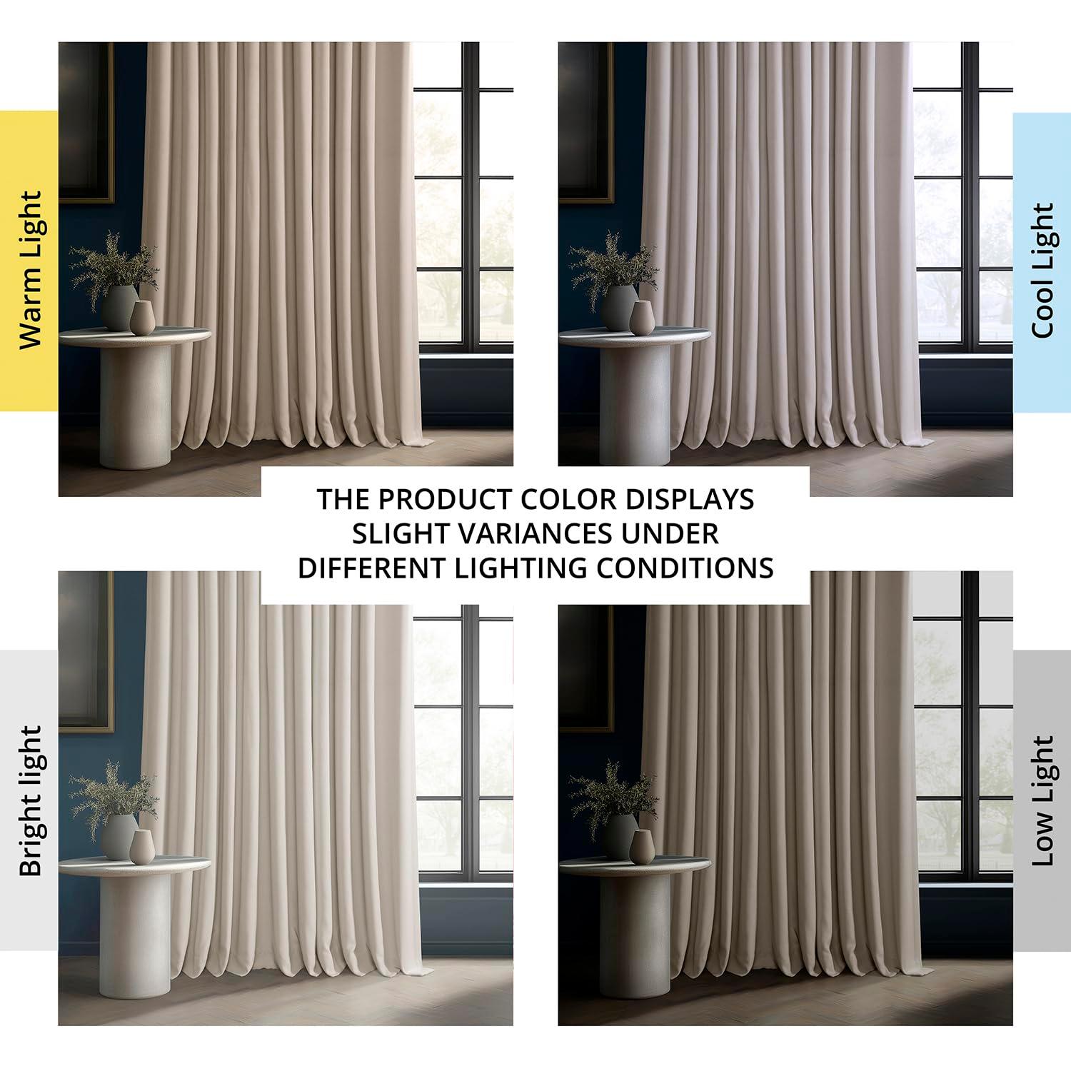 Cortina Oscurecedora de Habitación Extra Ancha de Lino Sintético Birch (1 Panel), Abedul, 100W X 120L