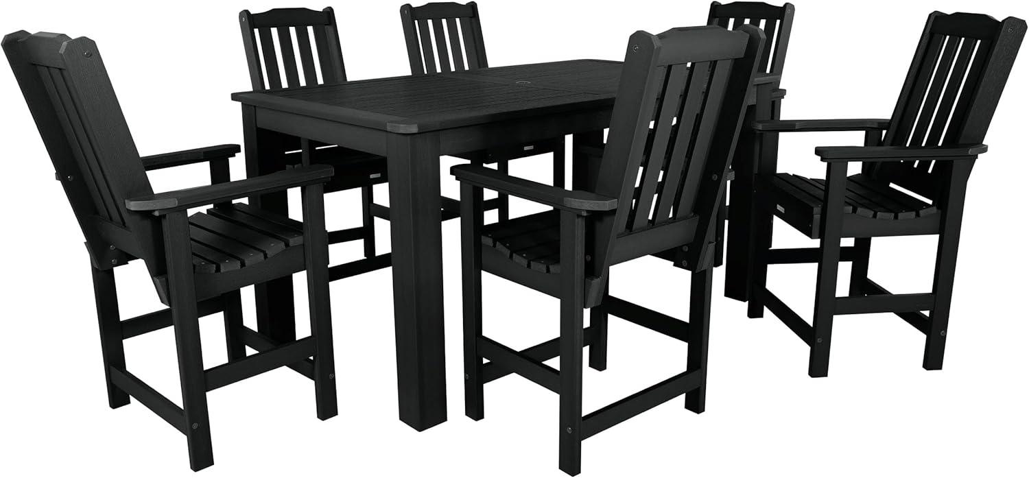 Highwood 7-pc Lehigh Dining Set - 42" x 72" Rectangle Table, Counter Height, Outdoor, Eco-friendly, Synthetic Wood