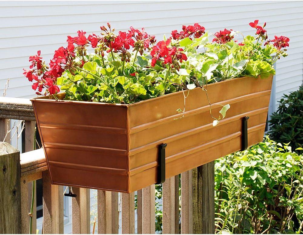 Large Copper Plated Steel Window Flower Box Planter