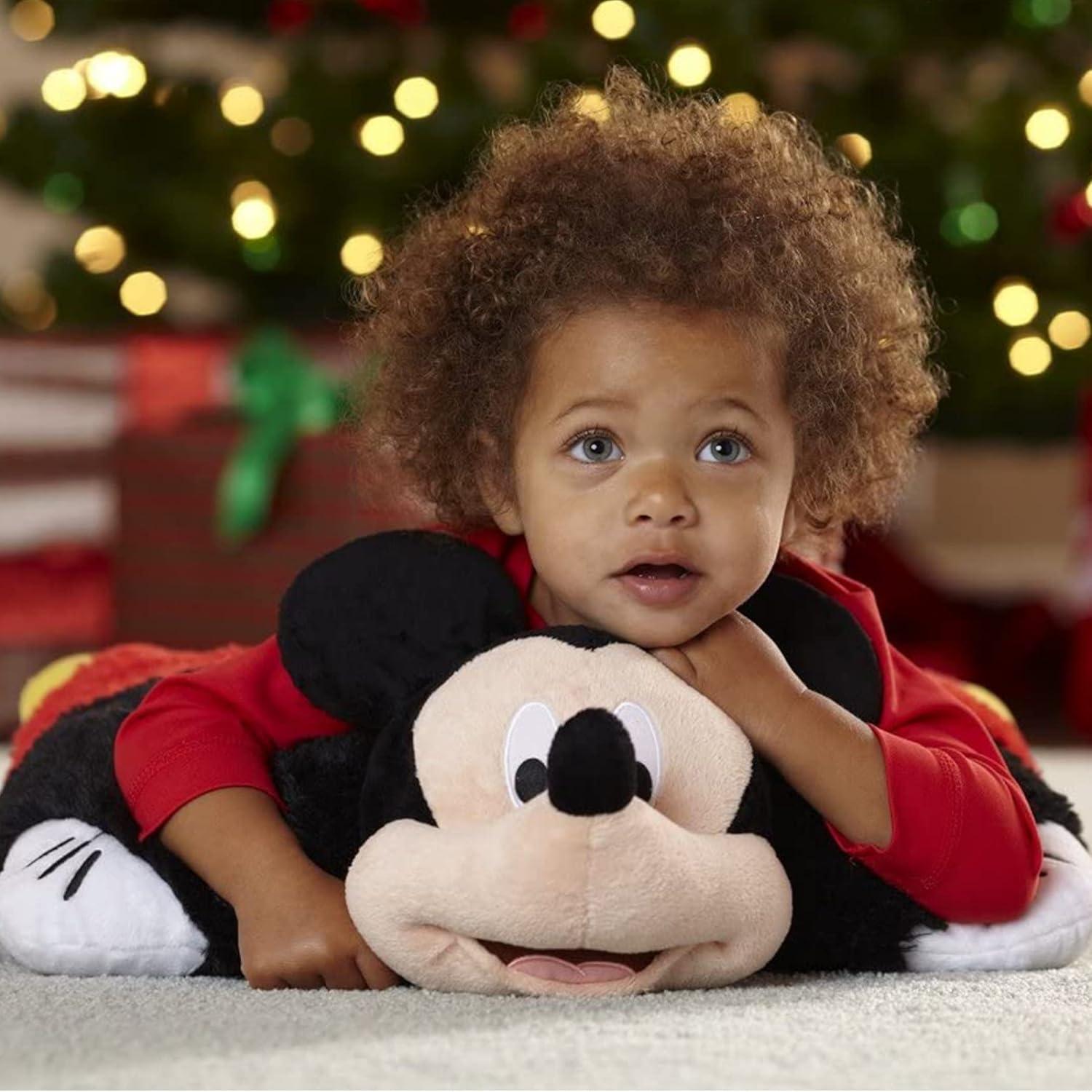 Pillow Pets Disney Mickey Mouse Stuffed Animal Plush, 16", Black/Red/Yellow