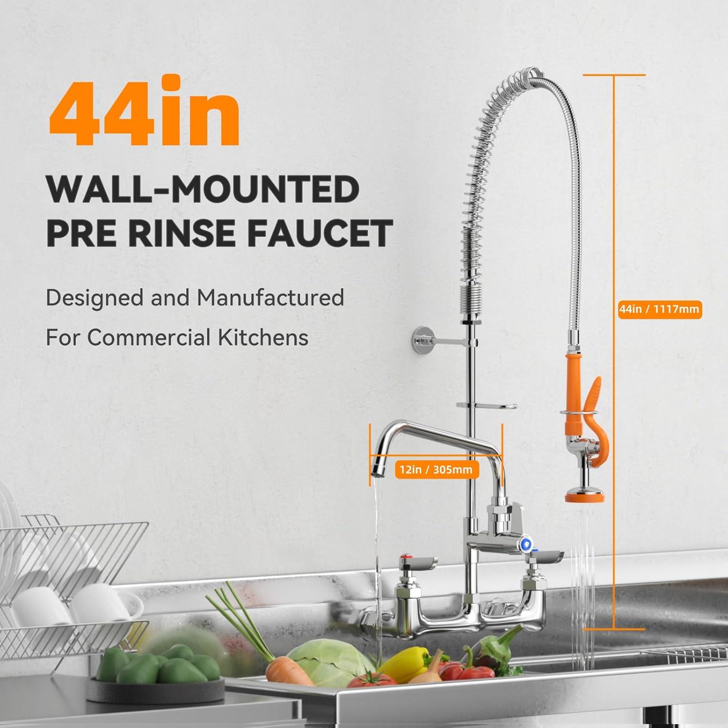 iVIGA Commercial Kitchen Faucet with Pre-Rinse Sprayer 36 Inch 2314300C-36-WF