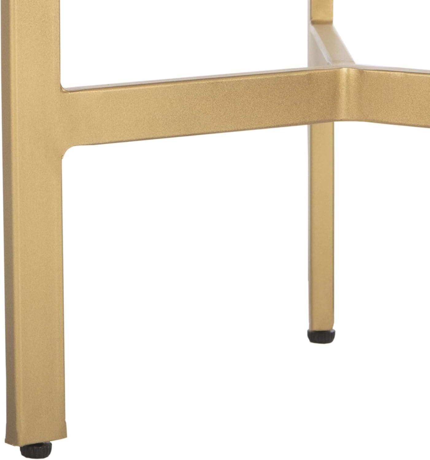 Suki White and Gold Triangular Metal Accent Table