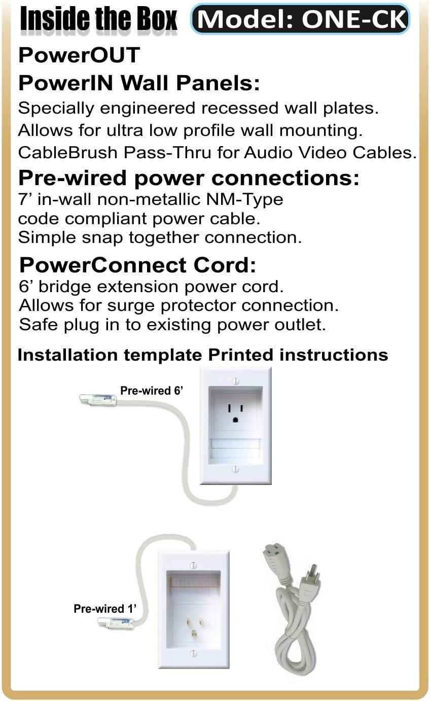 White Plastic 2-Gang In-Wall Cable Management System