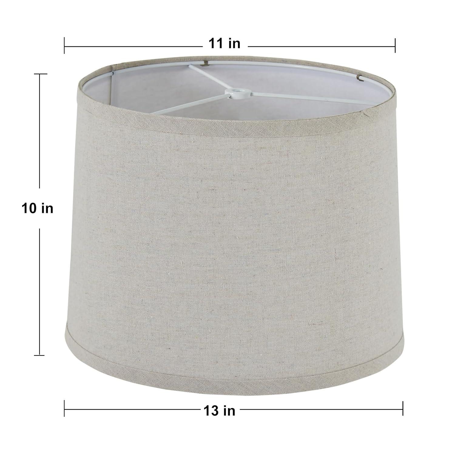 Lamp Shades Set of 2, Drum Lamp Shades for Table Lamps 11.6" Top x 12.6" Bottom x 9.8" High (Spider Fitter), Natural Linen Medium Lampshades for Floor Lamps Bedside Lamps, Beige