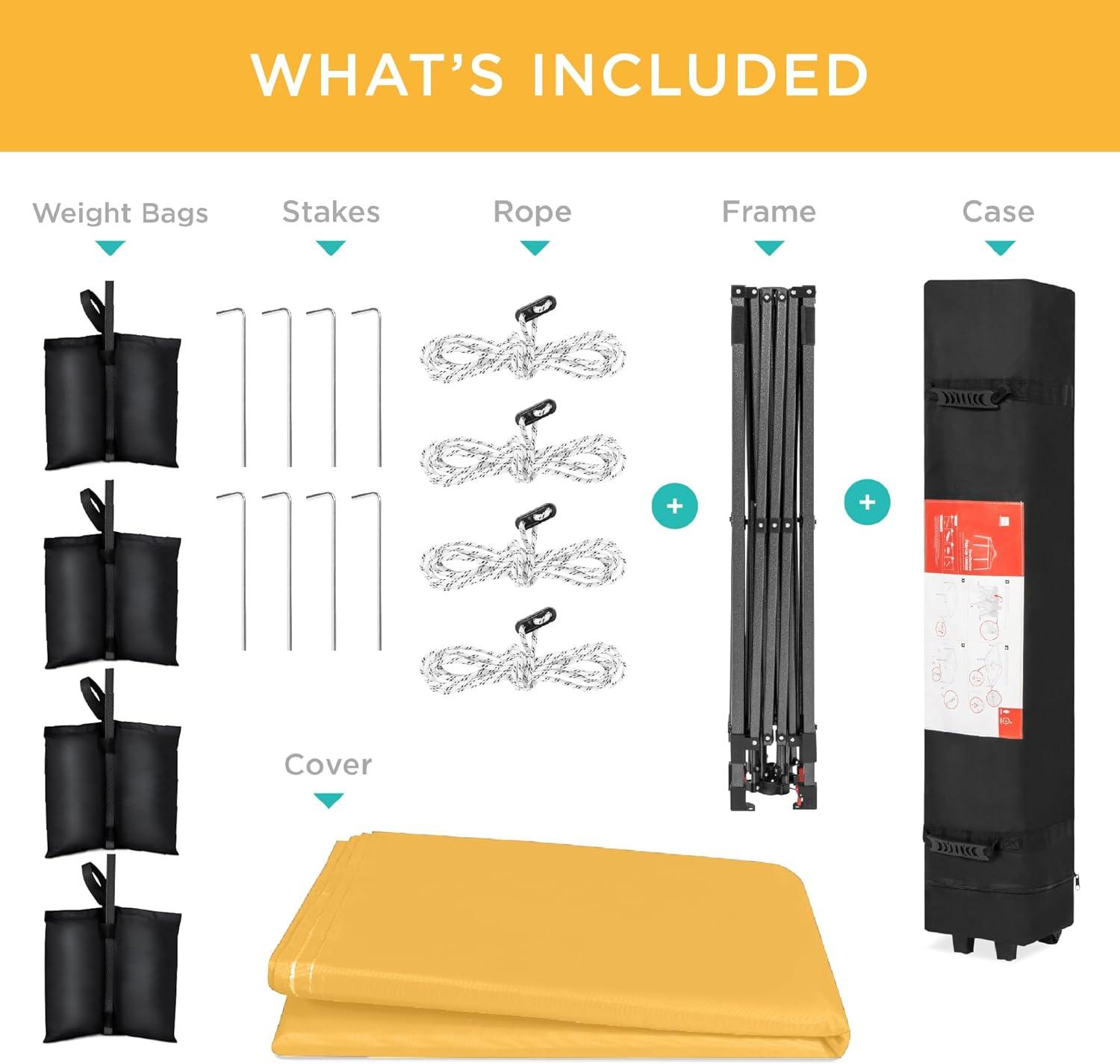 Best Choice Products Easy Setup Pop Up Canopy W/ 1-Button Setup, Wheeled Case, 4 Weight Bags & Reviews | Wayfair