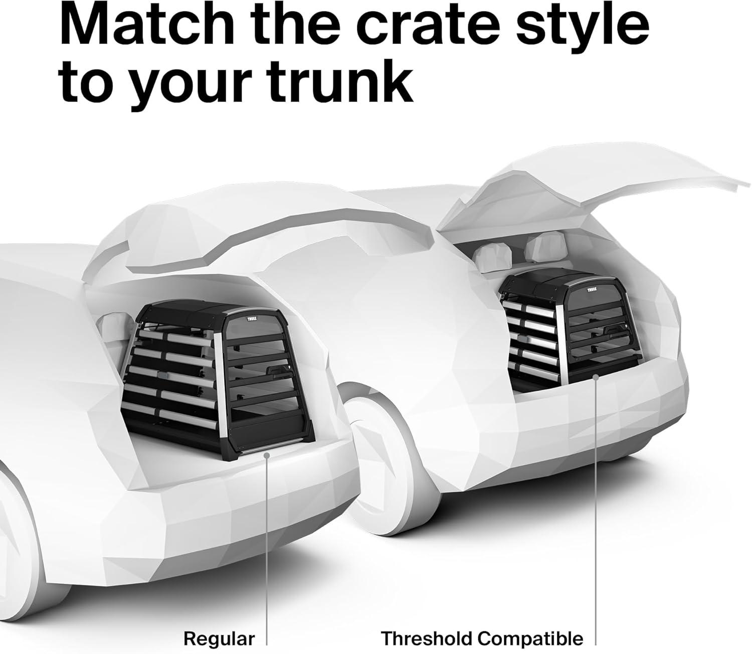 Small Black and Silver Car Dog Crate with Safety Features