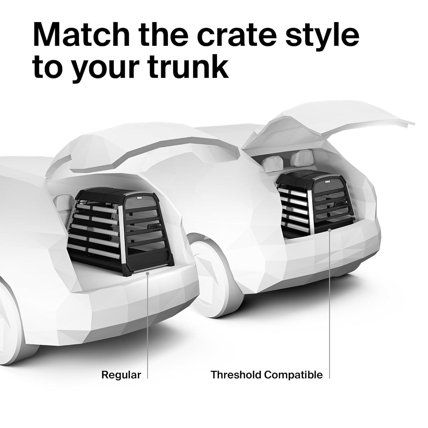 Small Black and Silver Car Dog Crate with Safety Features