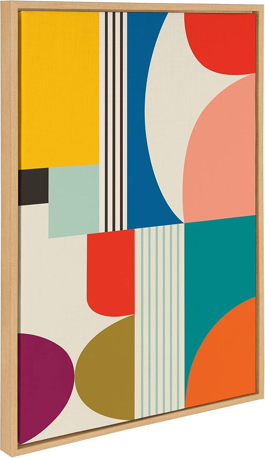 Kate and Laurel Sylvie Mid Century Modern Pattern Framed Canvas by Rachel Lee of My Dream Wall