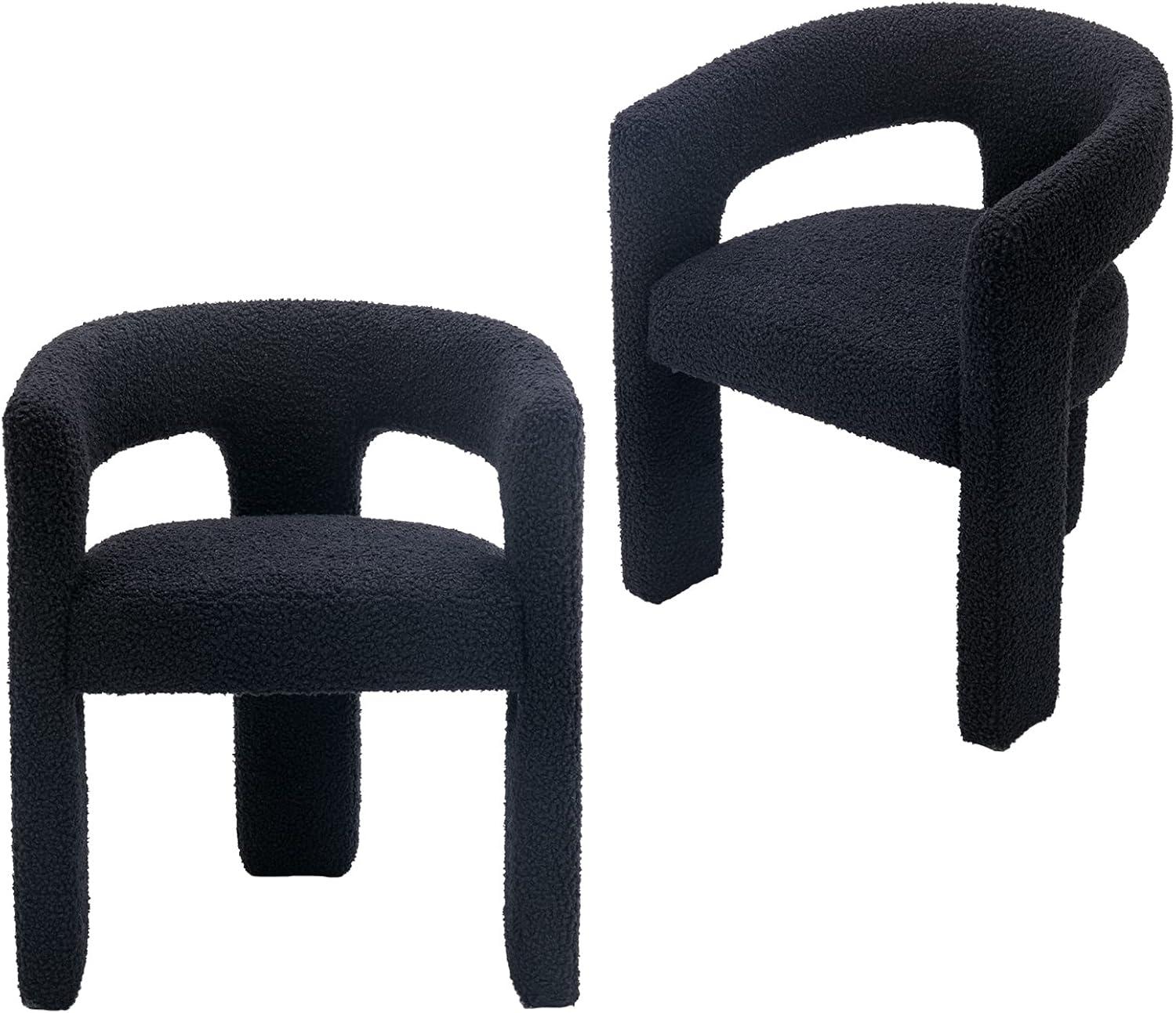 wahson office chair Modern Dining Chairs Barrel Dining Chair Upholstered Dining Room Chair with Arm Comfy Accent Side Chair for Dining Room/Living Room (Set of 2)