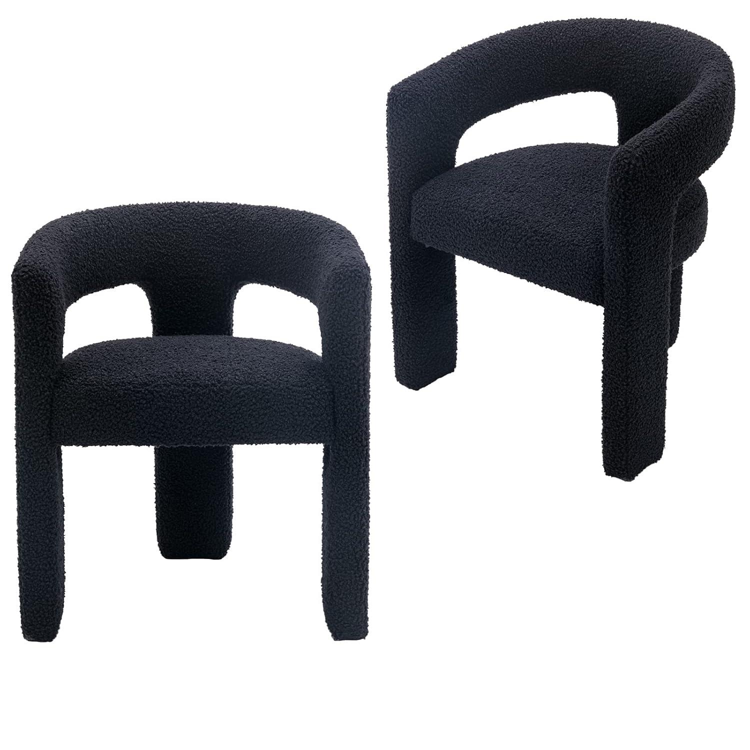 wahson office chair Modern Dining Chairs Barrel Dining Chair Upholstered Dining Room Chair with Arm Comfy Accent Side Chair for Dining Room/Living Room (Set of 2)