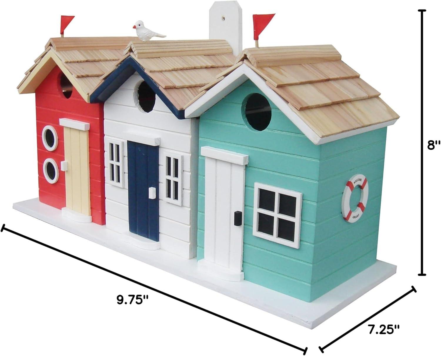 Home Bazaar Birds of a Feather Series Brighton Beach Huts 8.5 in x 17 in x 6 in Birdhouse