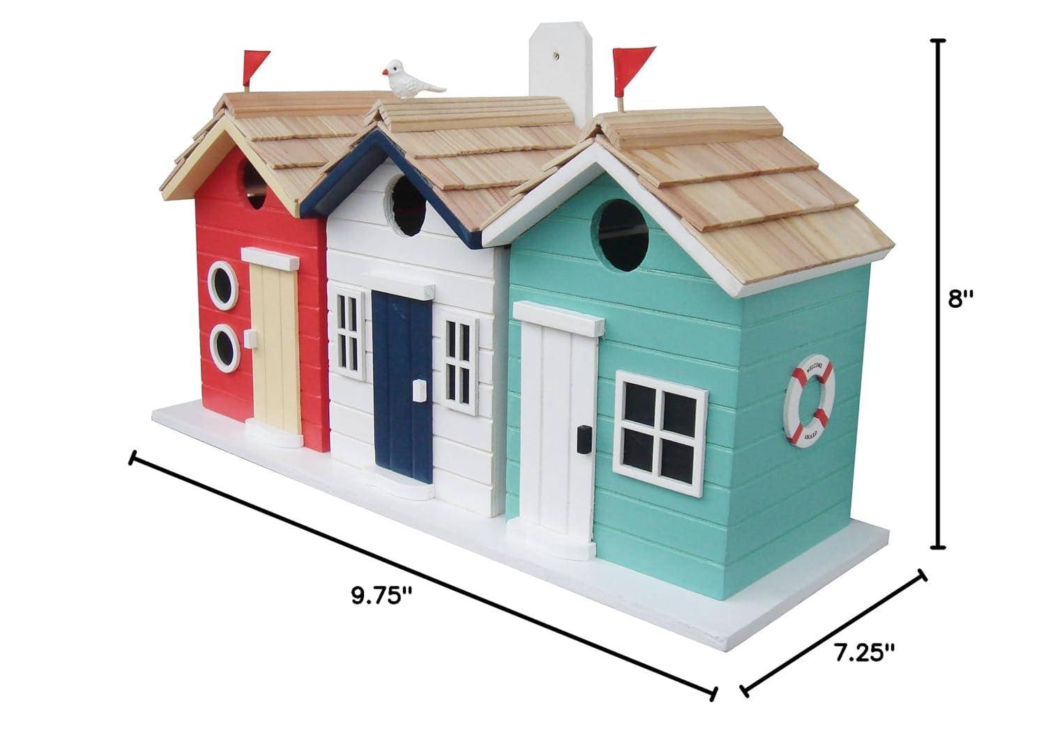 Home Bazaar Birds of a Feather Series Brighton Beach Huts 8.5 in x 17 in x 6 in Birdhouse