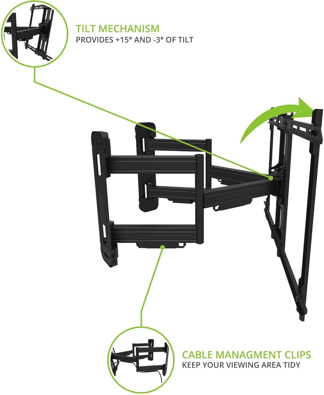 FlexiMount Black Steel Full-Motion Corner TV Mount for 37"-70"