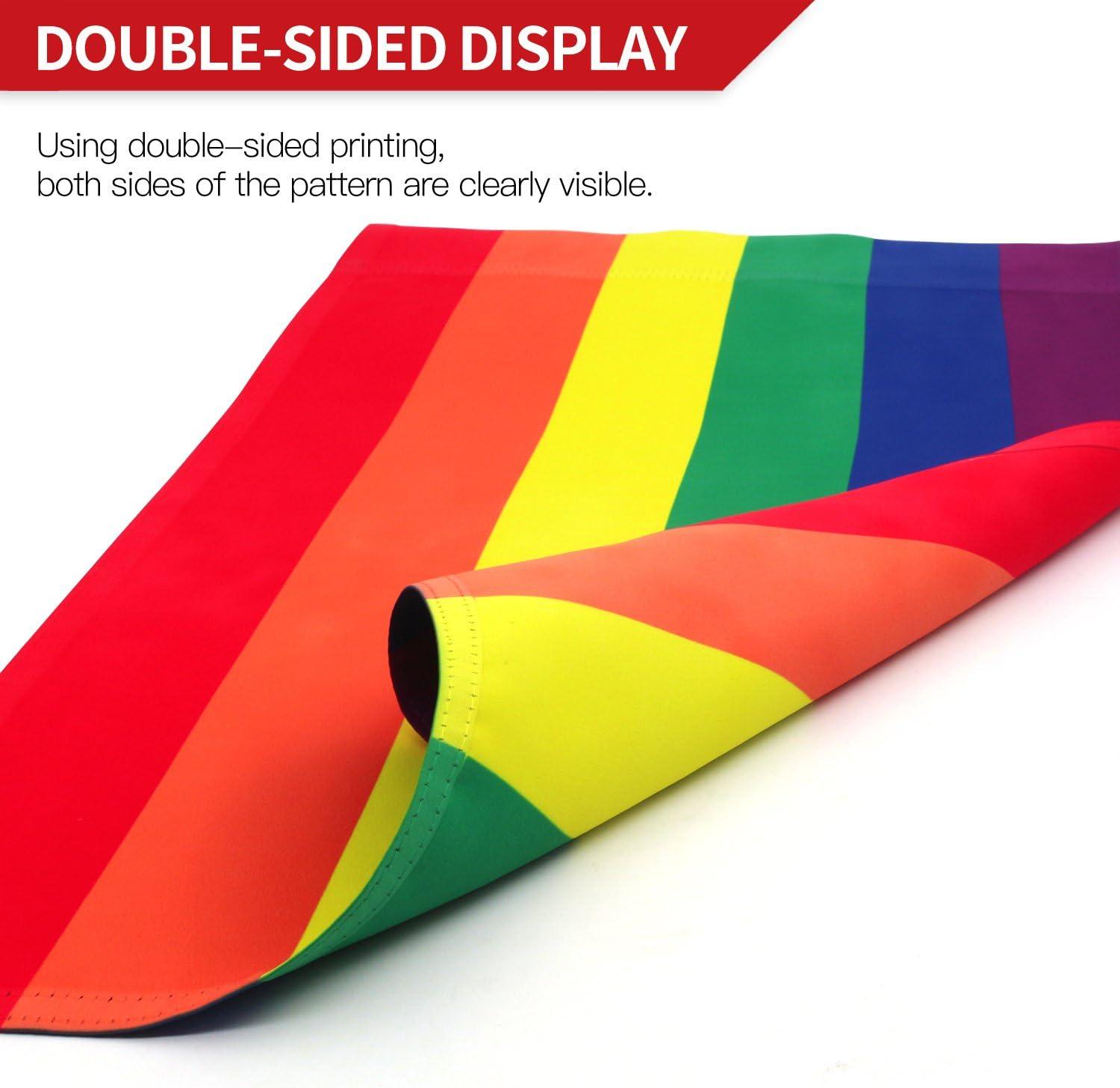 Anley Double Sided Rainbow LGBT Decorative Garden Flags Yard Flags - 18 x 12.5 Inch