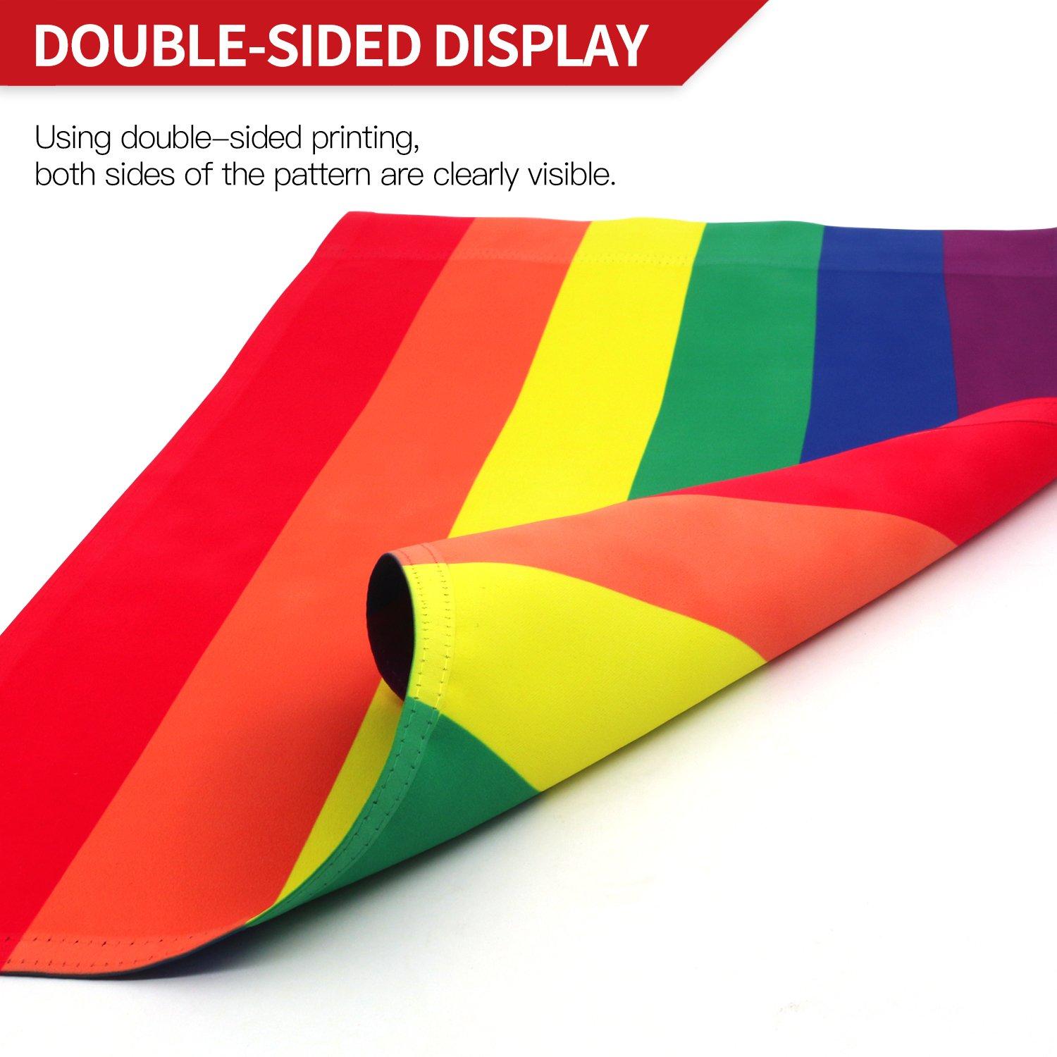 Anley Double Sided Rainbow LGBT Decorative Garden Flags Yard Flags - 18 x 12.5 Inch