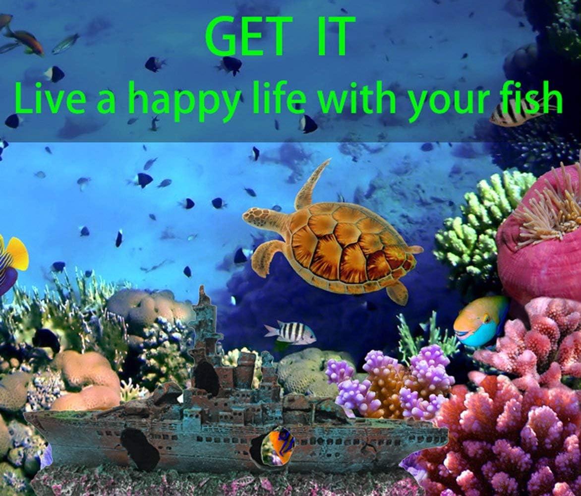 Decoración de Barco de Acuario, Barco, Naufragio, Pecera, Decoración, Naufragio, Sumergido para Agua Dulce y Agua Salada