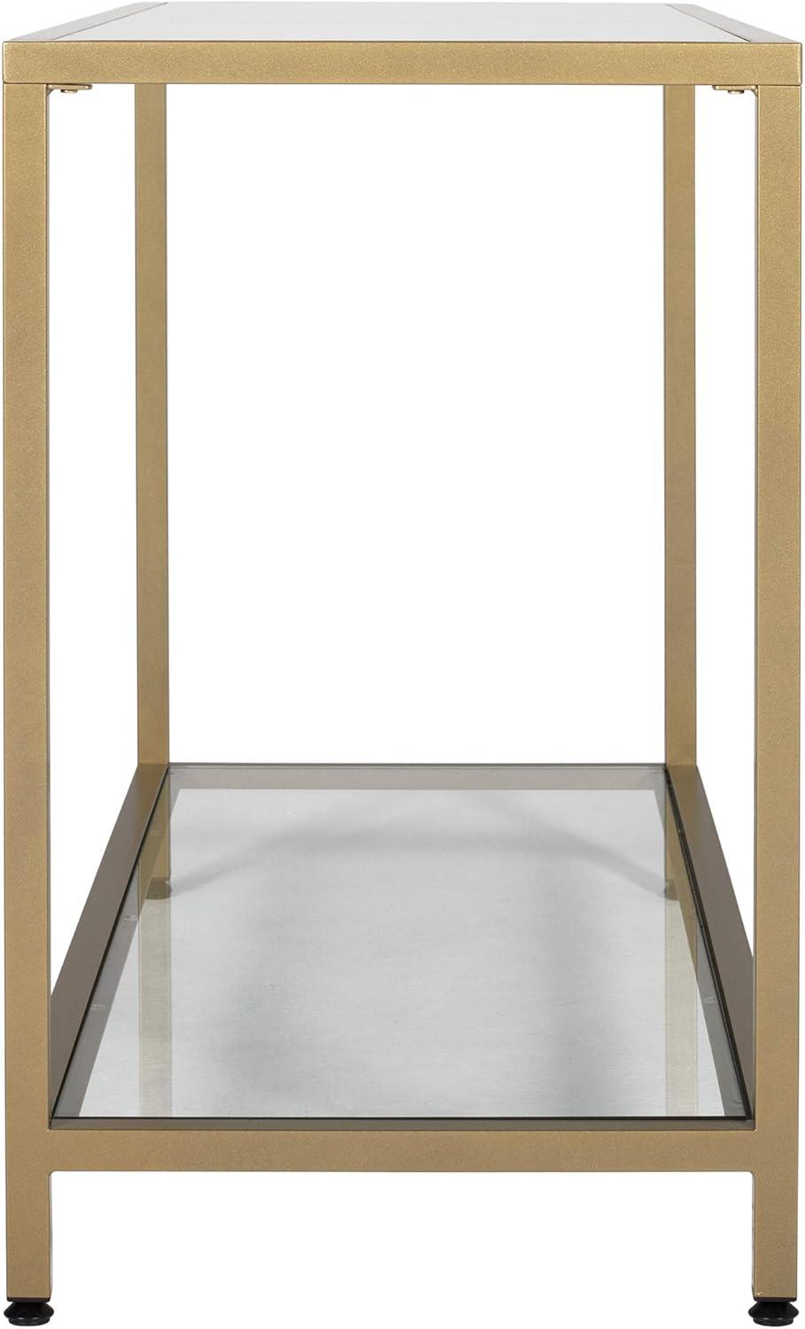 47" Camber Modern Glass Console Table Gold - Studio Designs Home: Mid-Century Style, Steel Frame, Tempered Top