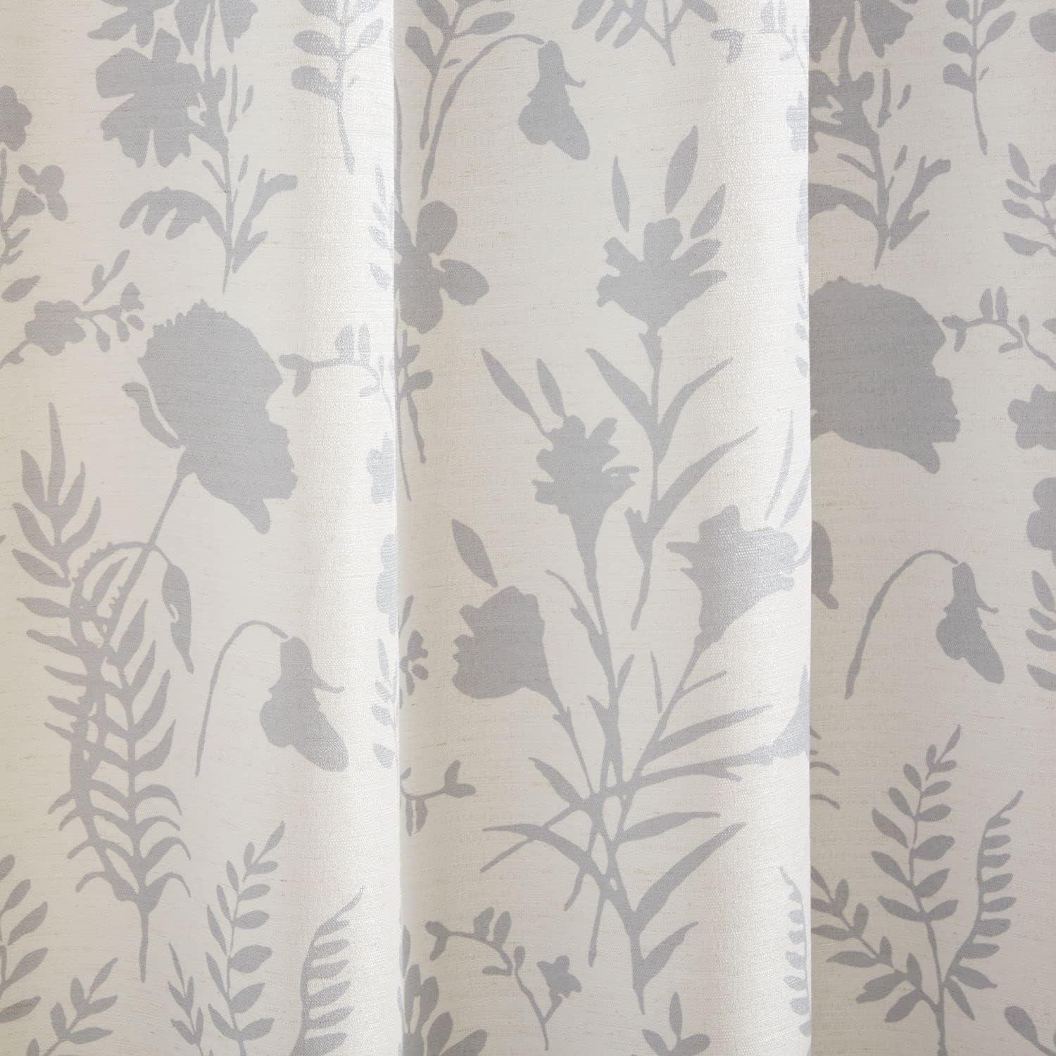 Exclusive Home Silhouette Floral Light Filtering Grommet Top Curtain Panel Pair